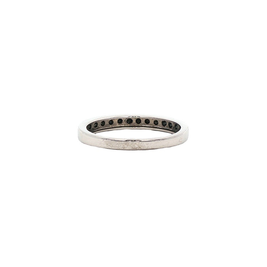 Vintage 14 kt white gold alliance ring with diamond