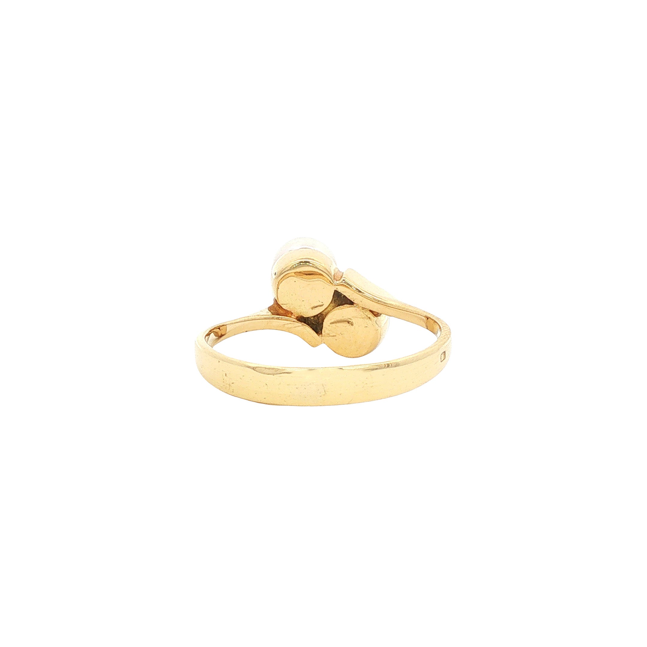 18 kt vintage gold ring with pearl