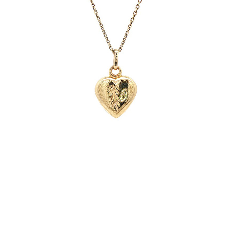 Gouden hart hanger met gravure 14 kt