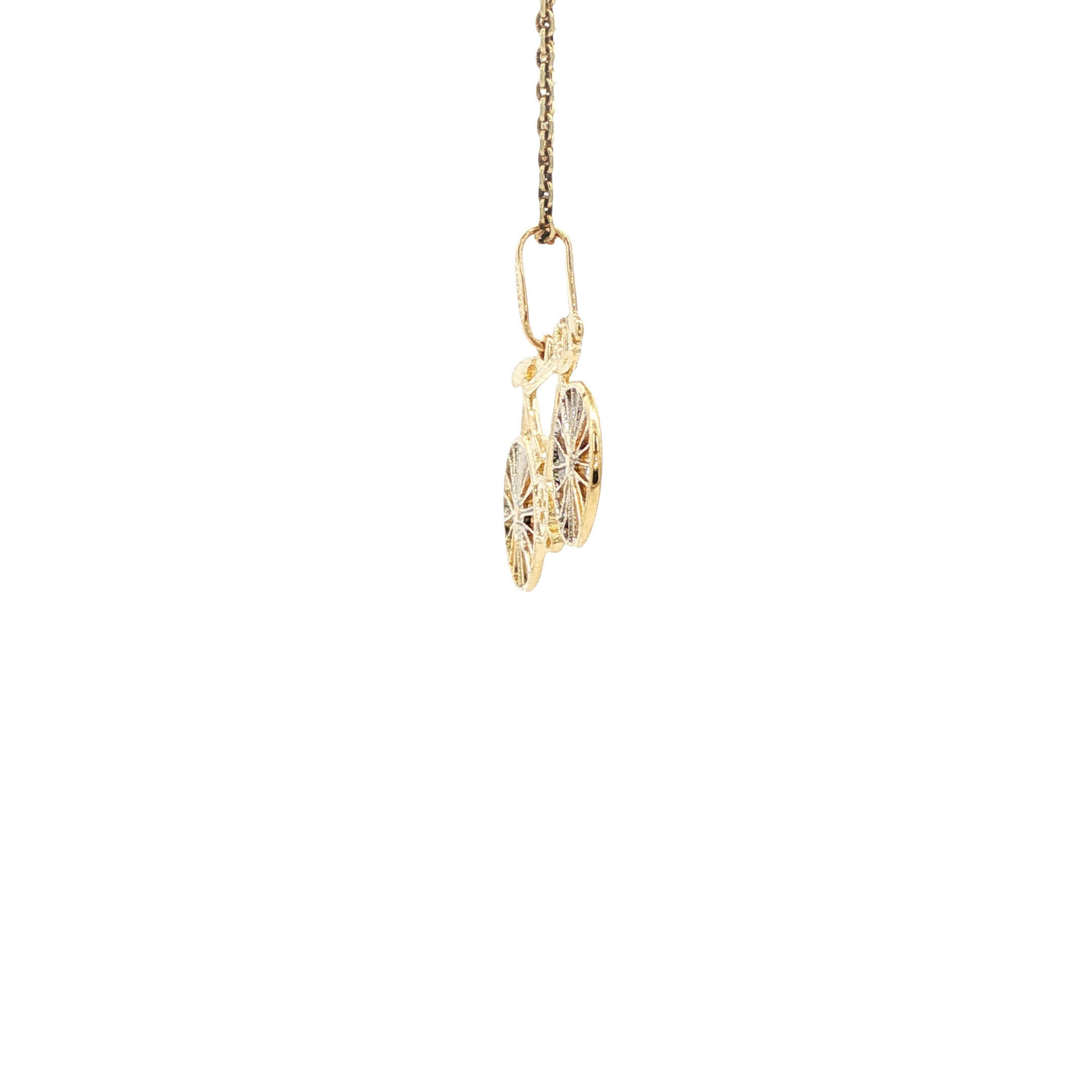 Gouden vintage fiets hanger 14 kt