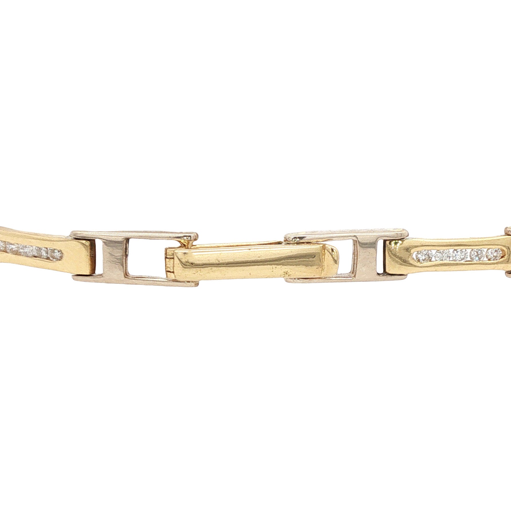 Bicolour gouden vintage armband met diamant 18 kt