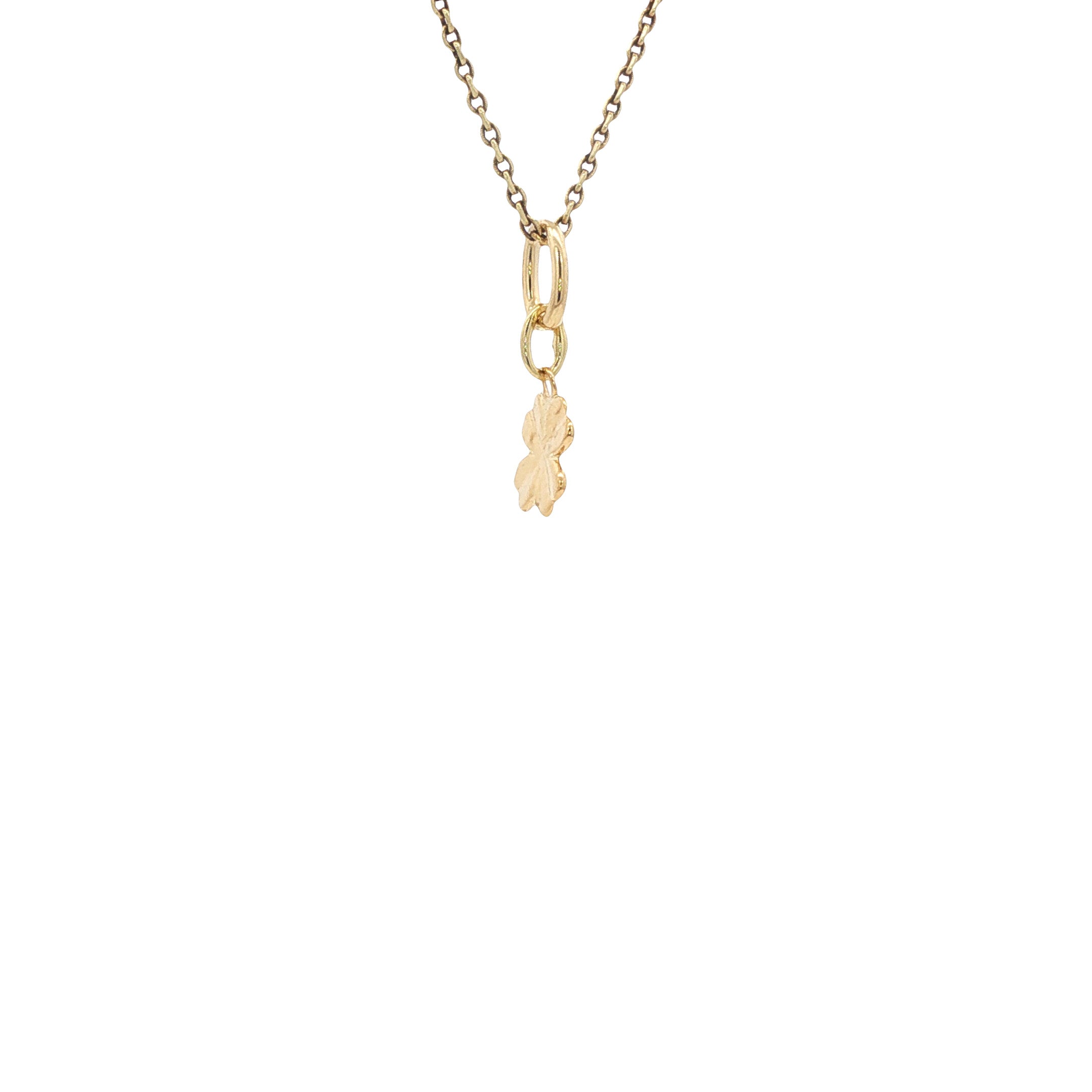 Gouden klavertje vier hanger 14 kt