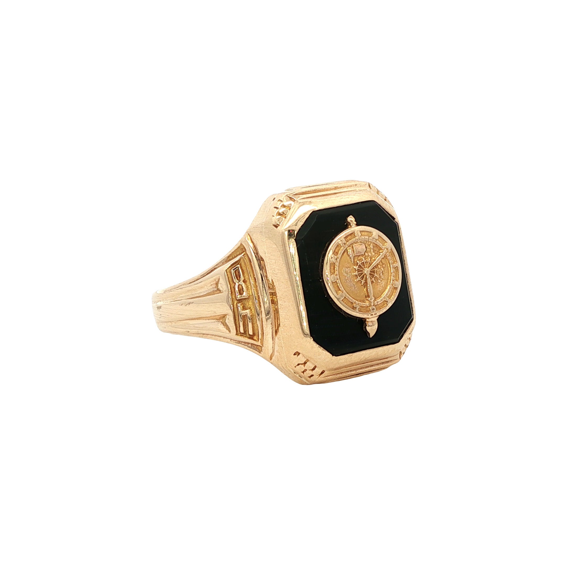 Zegelring met onyx 10 kt