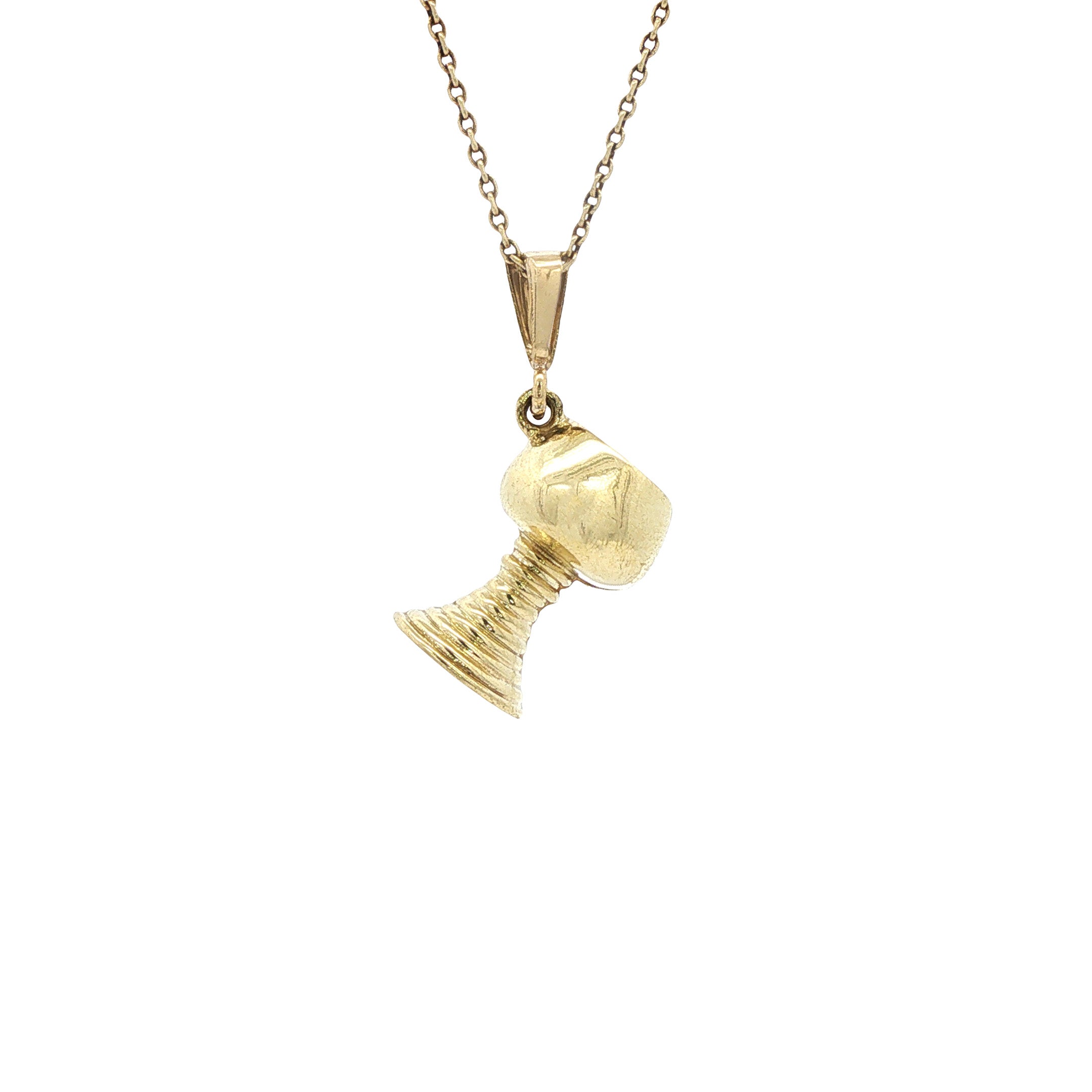 Golden vintage chalice pendant 14 kt