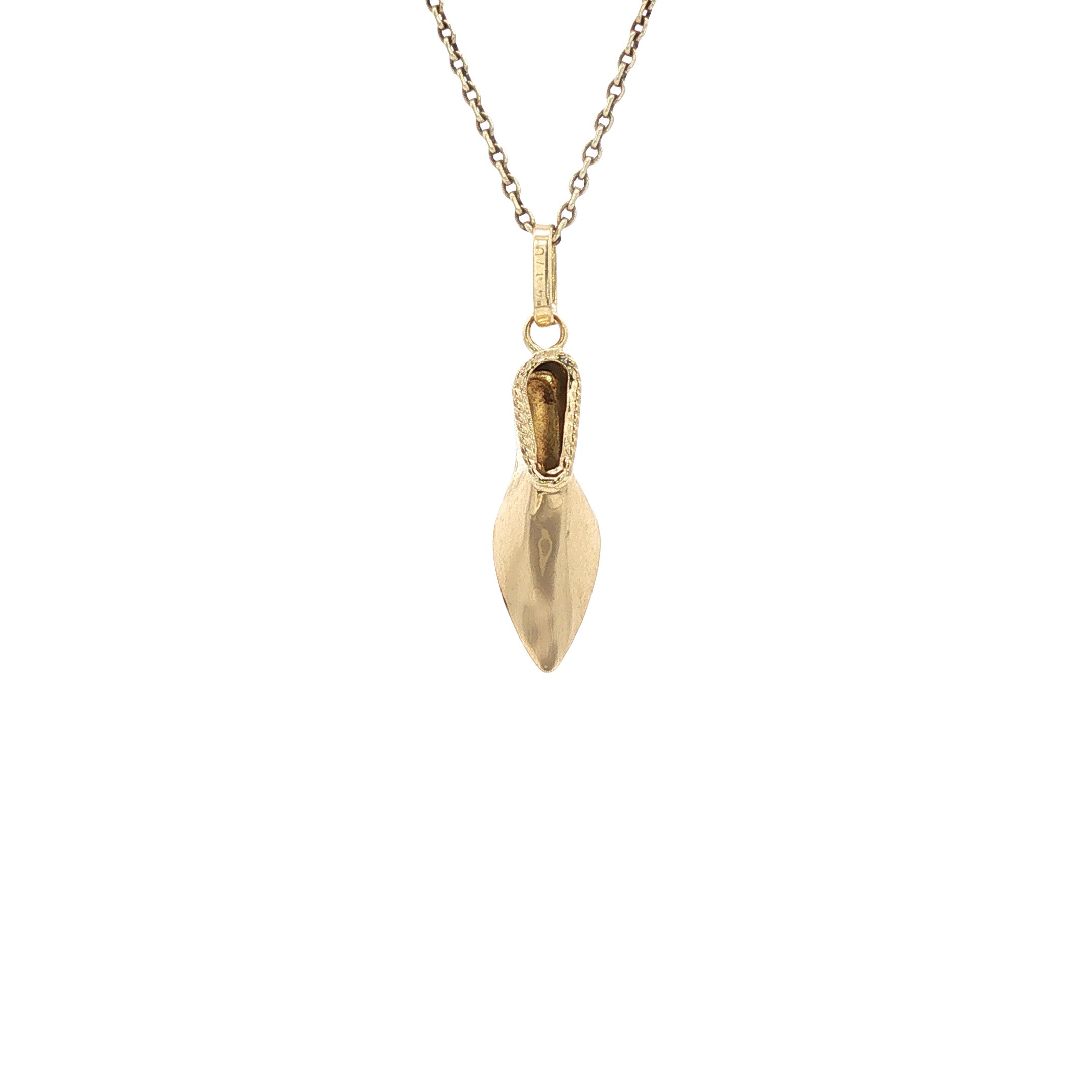 Vintage gold Arabic shoe pendant, 14 kt