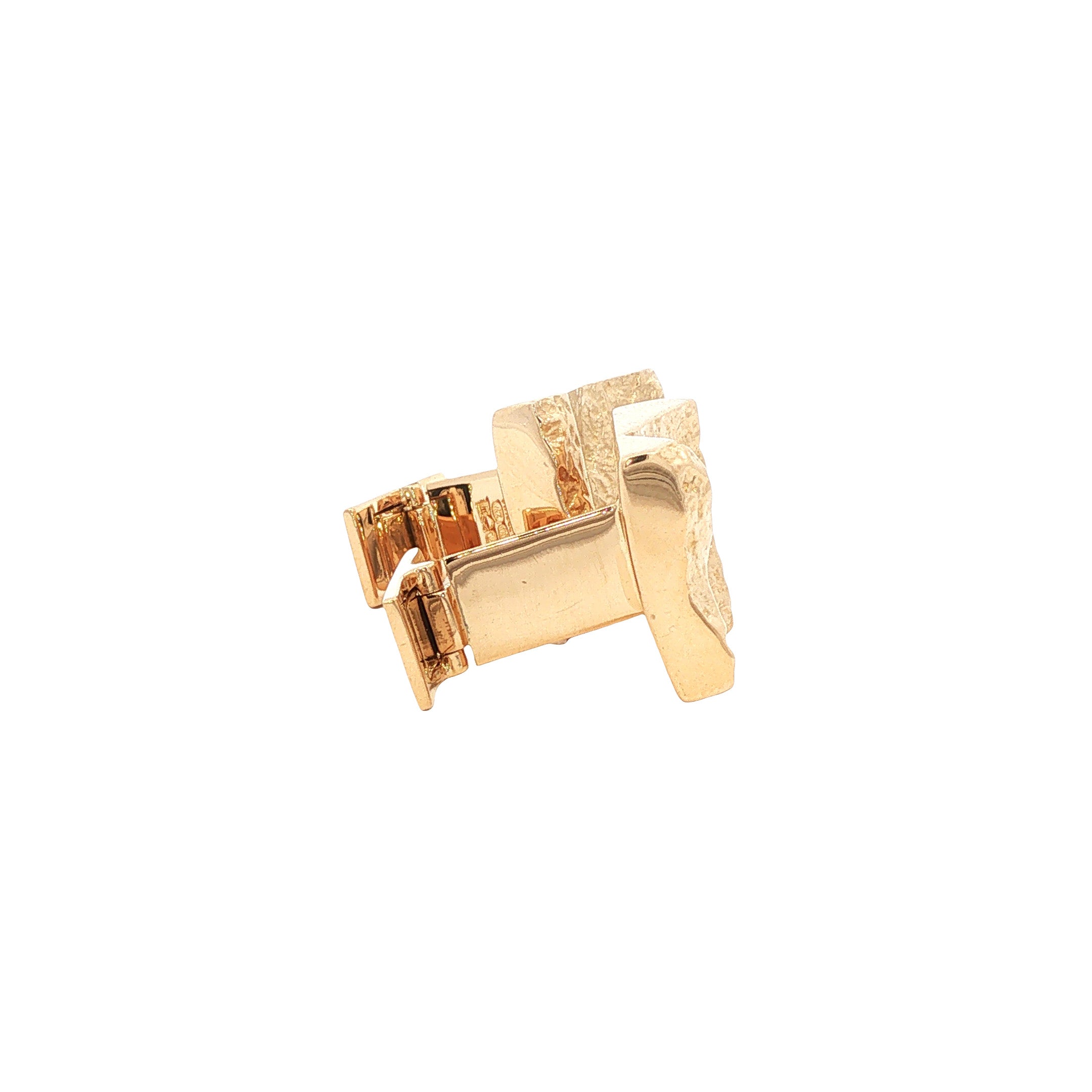 Gouden vintage fantasie manchet knopen 18 kt