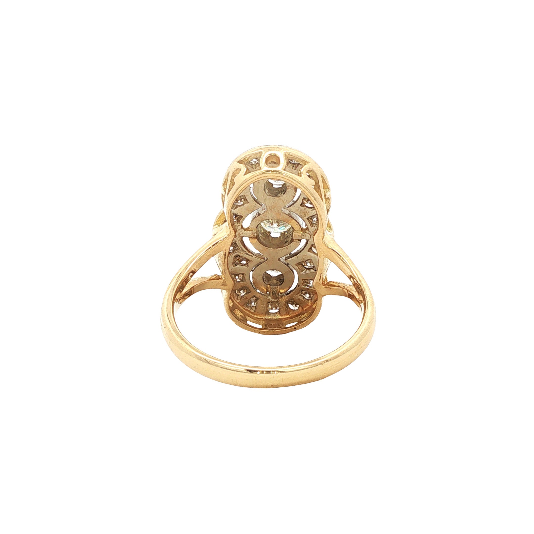 Vintage 18 kt gold princess ring with diamond