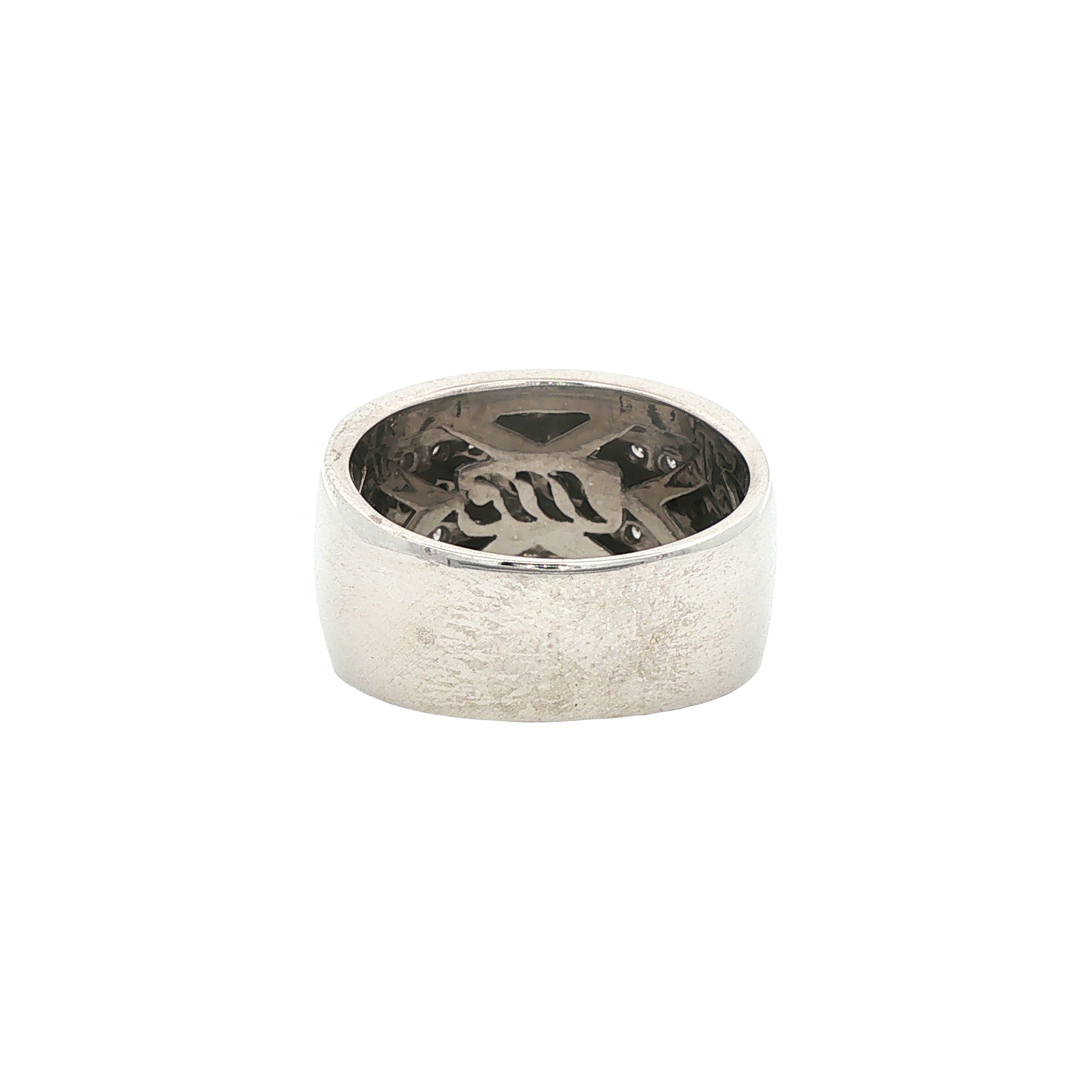 14 kt vintage white gold ring with diamond
