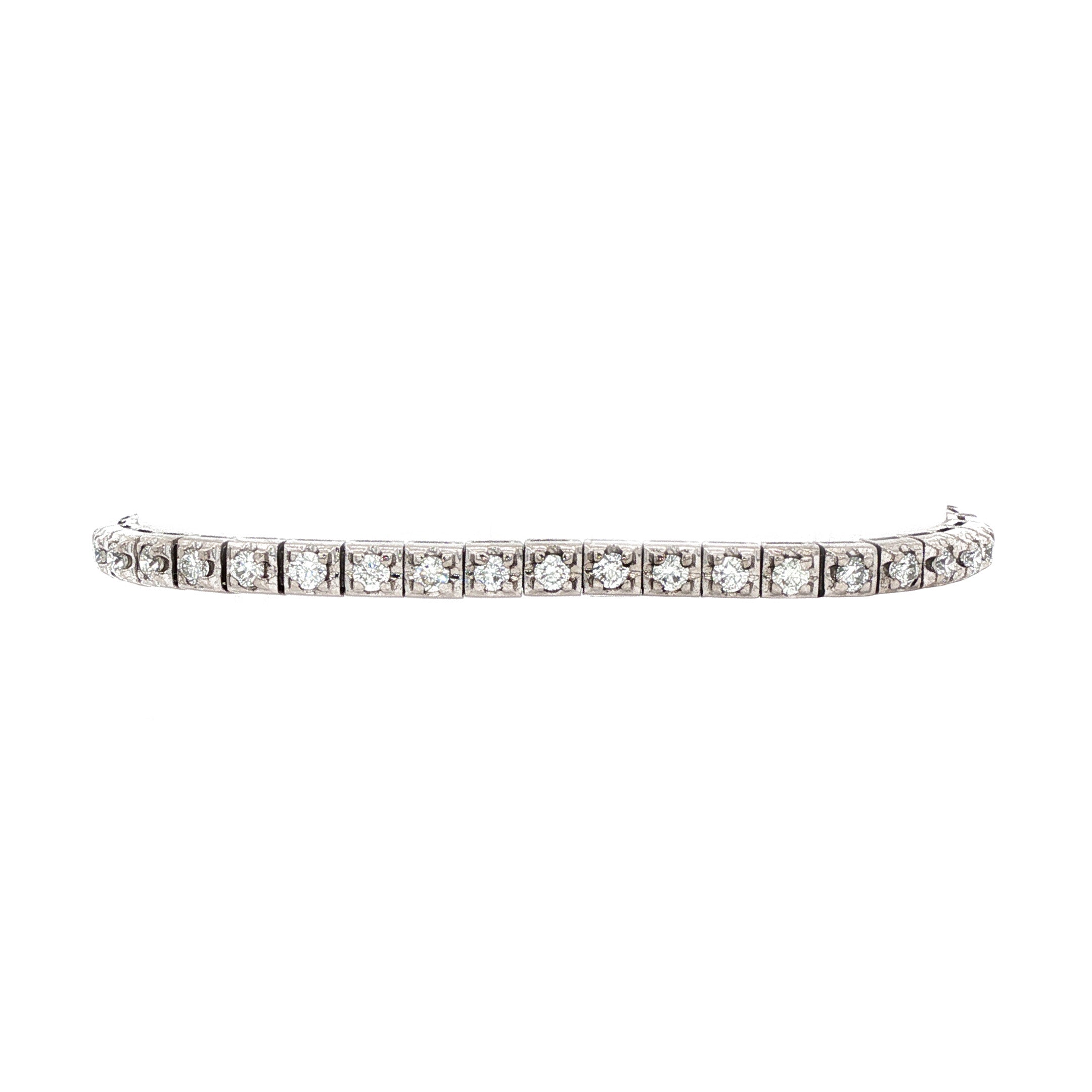 14 kt white gold vintage tennis bracelet with diamond