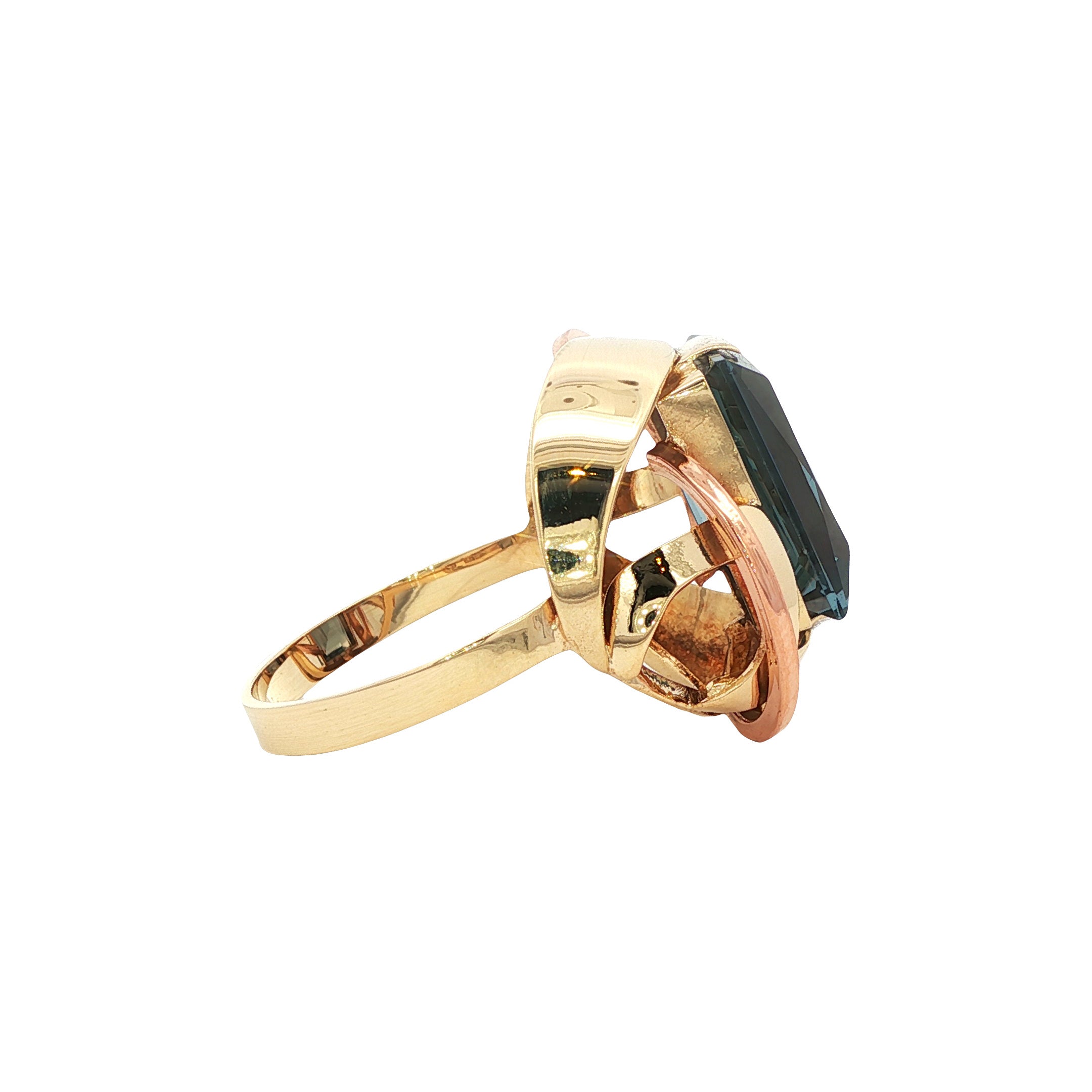Gouden vintage ring met spinel 14 kt