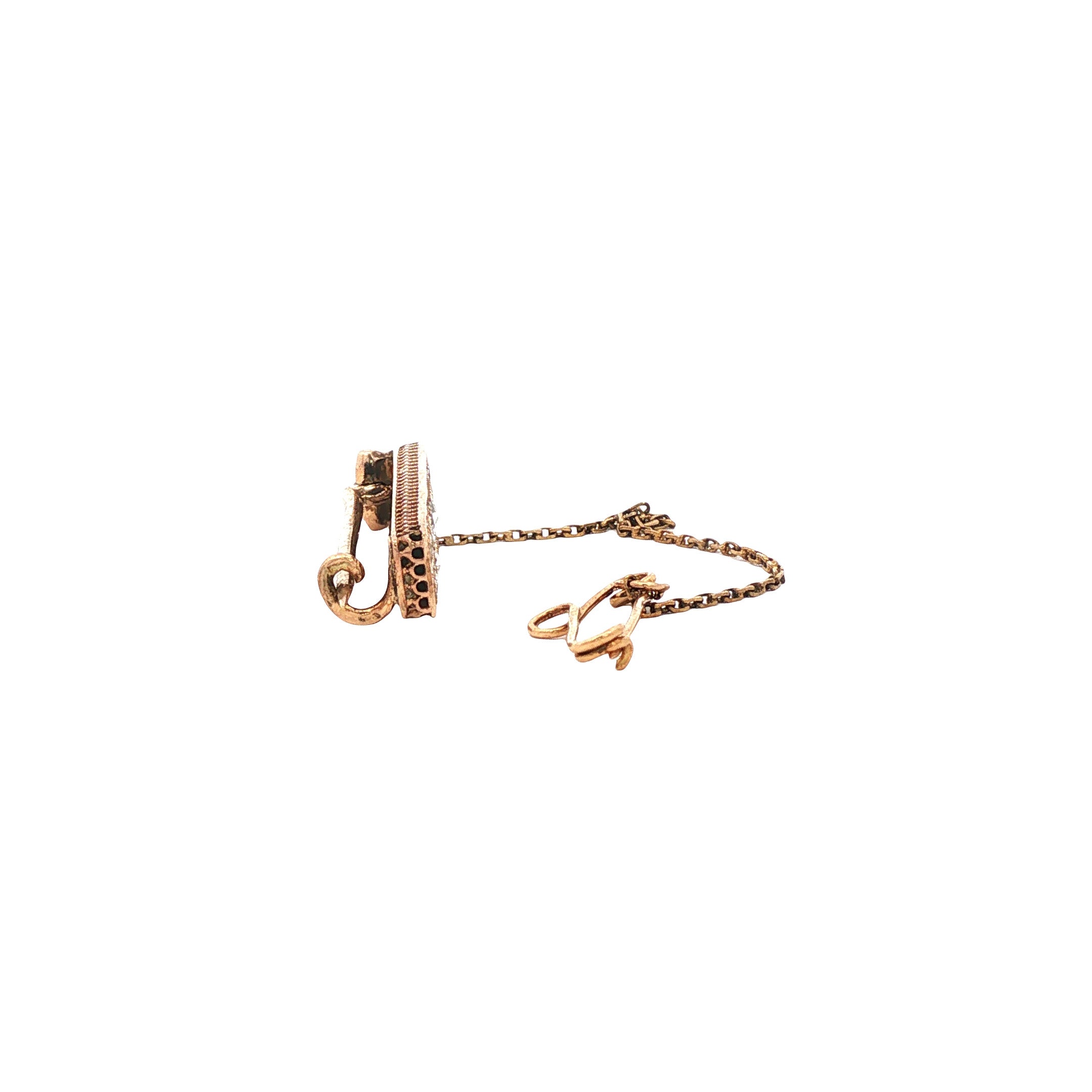 Gouden vintage broche met roosdiamant 14 krt