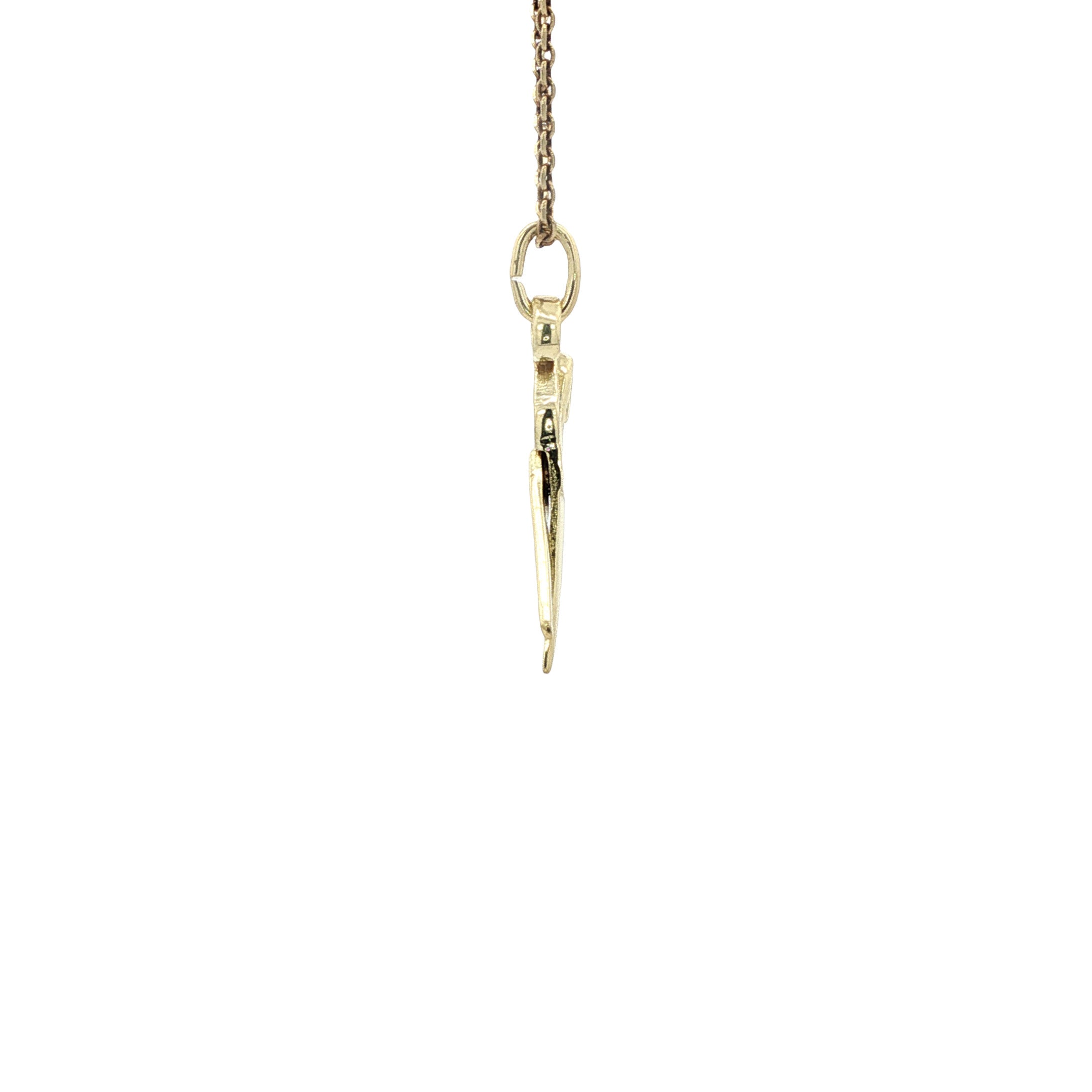 Gouden vintage schaar hanger 14 kt