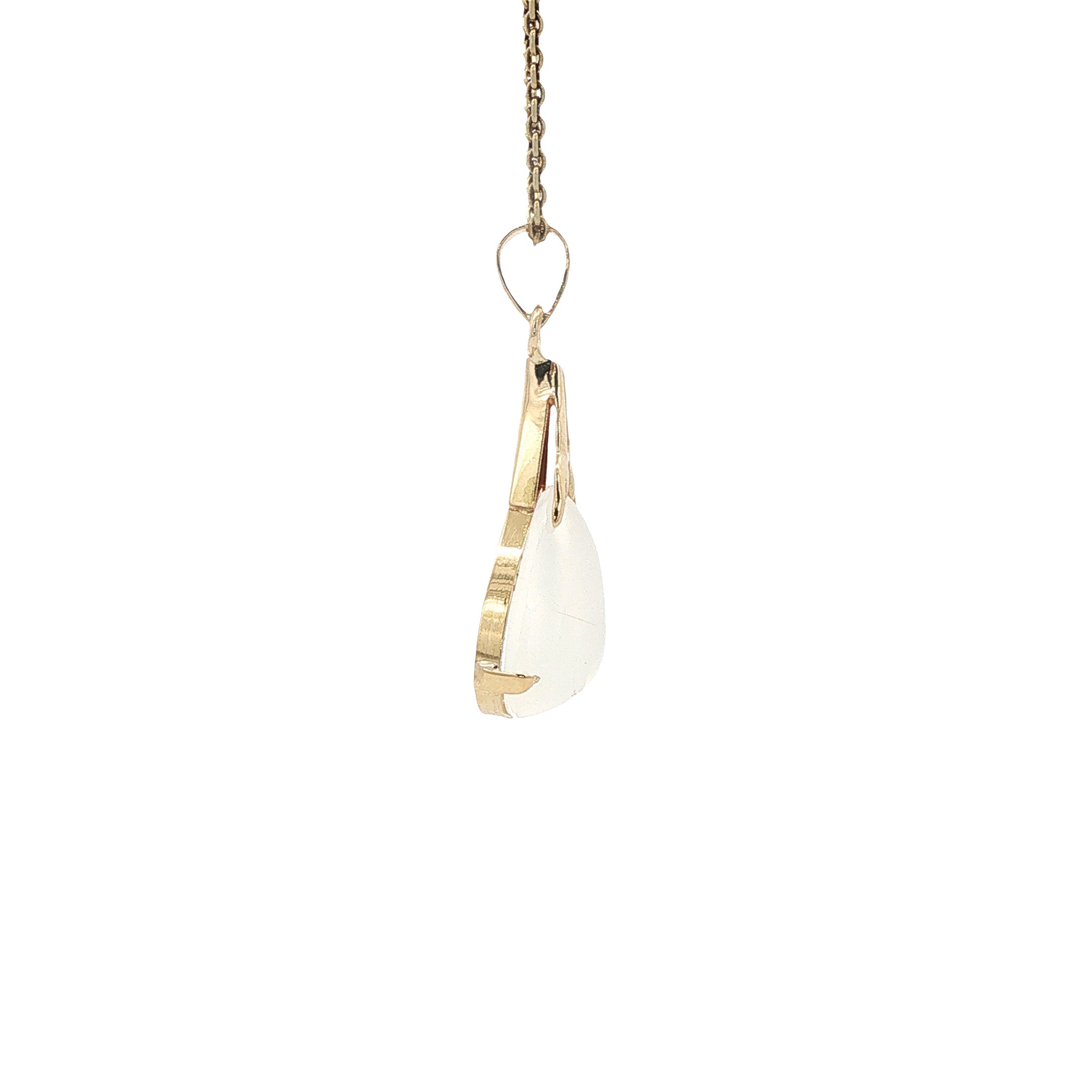 Gouden vintage hanger met maansteen 14 kt