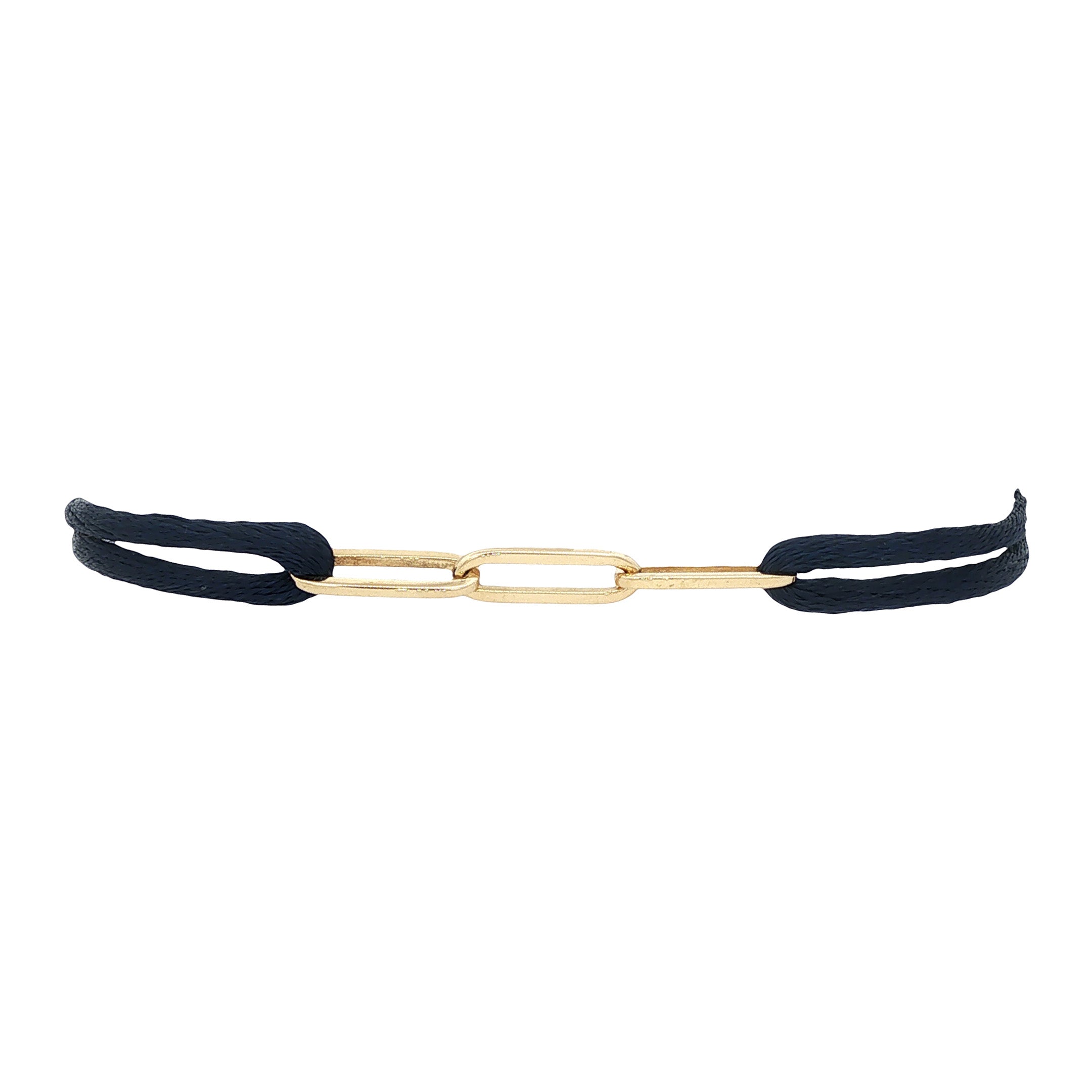Vintage satijnen armband met closed forever schakel 14 kt