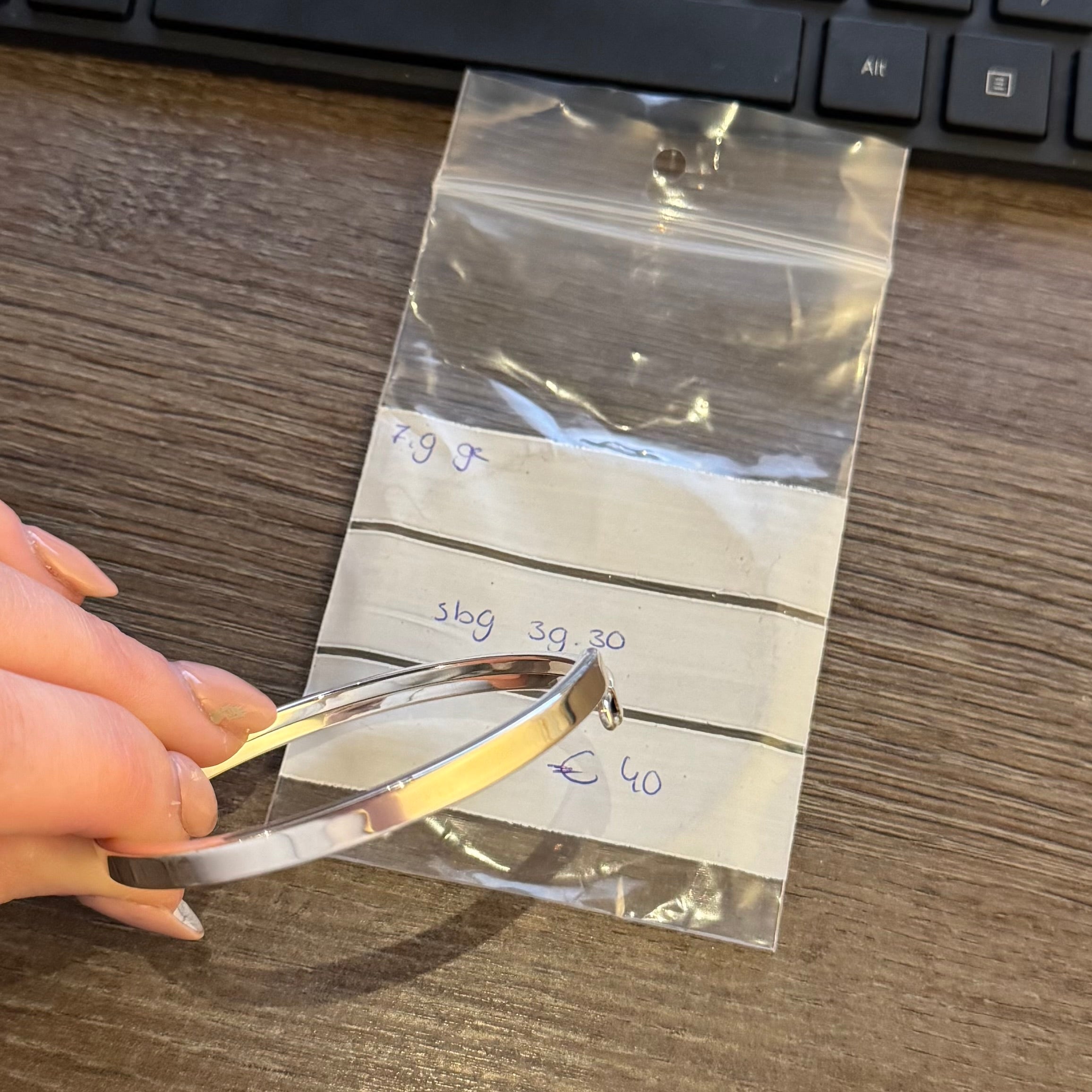 Zilveren bangle 835