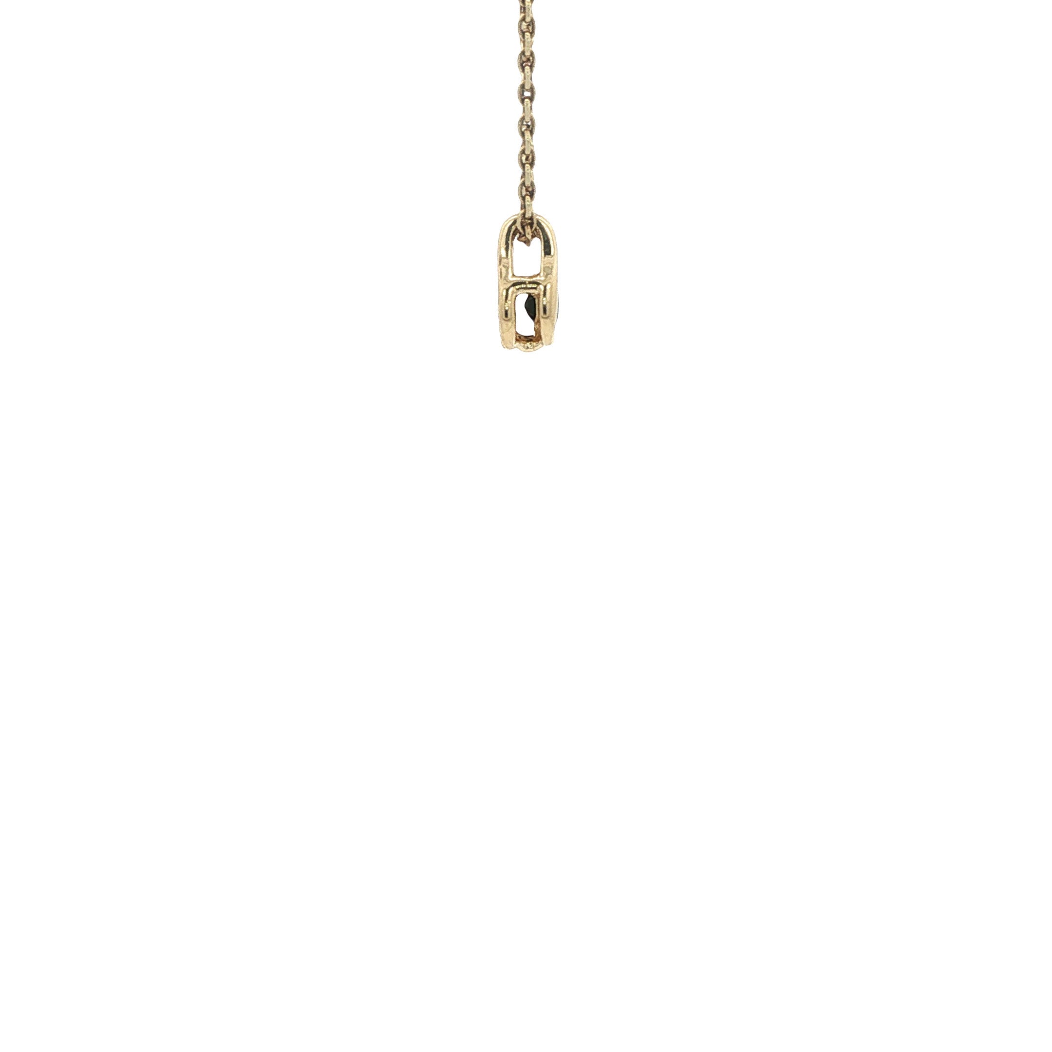 Gouden vintage hanger met saffier en diamant 14 kt