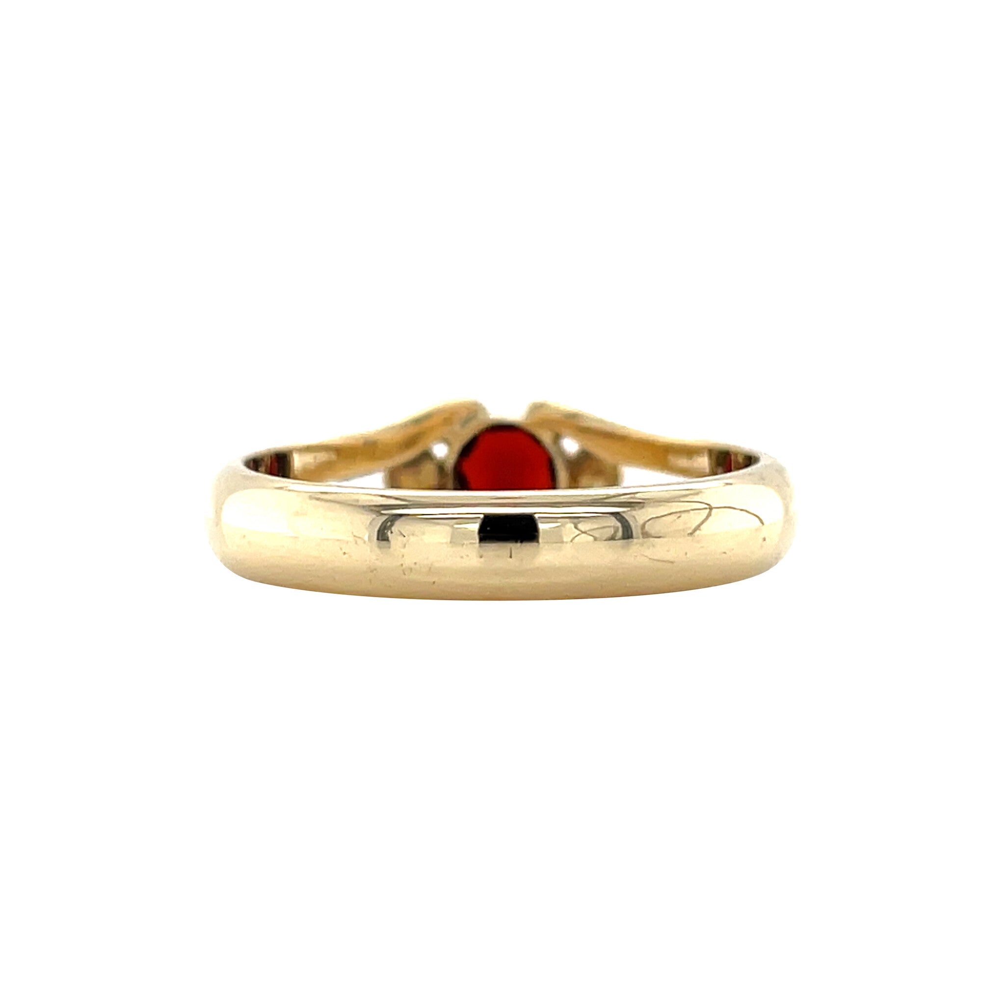 Gouden vintage ring met granaat 14 kt