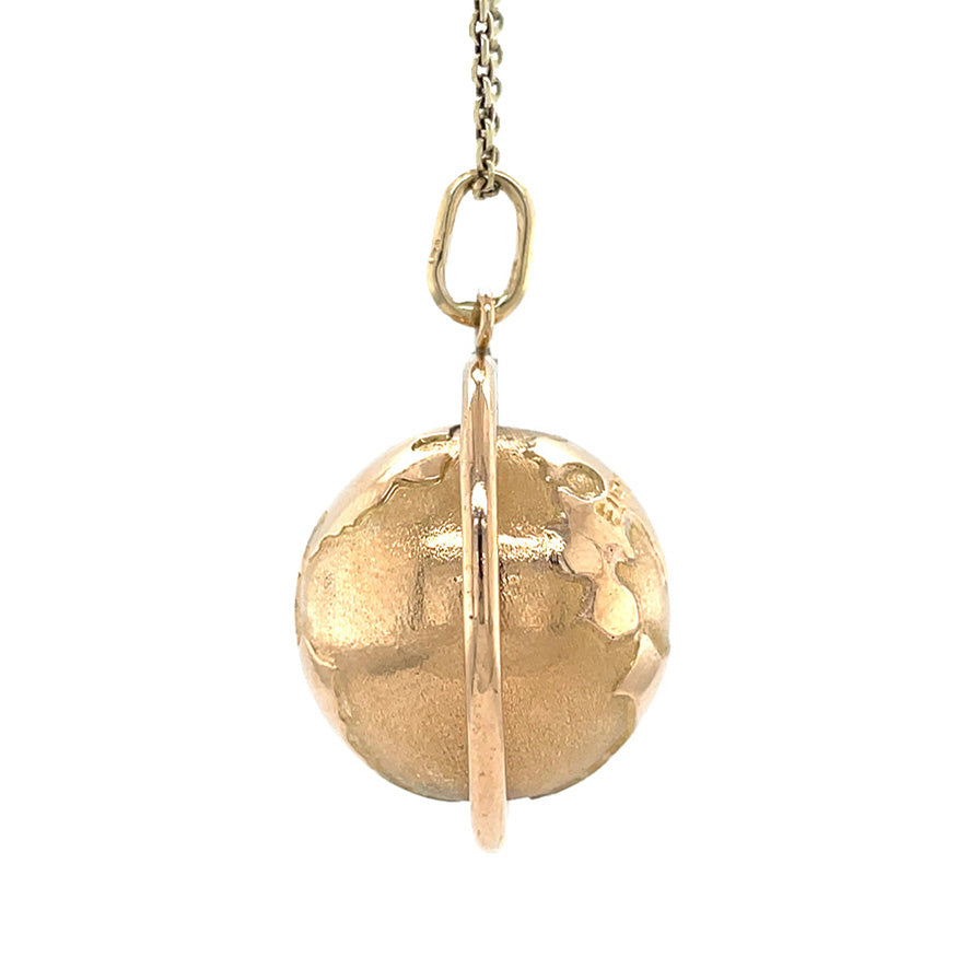 14 kt vintage gold globe pendant