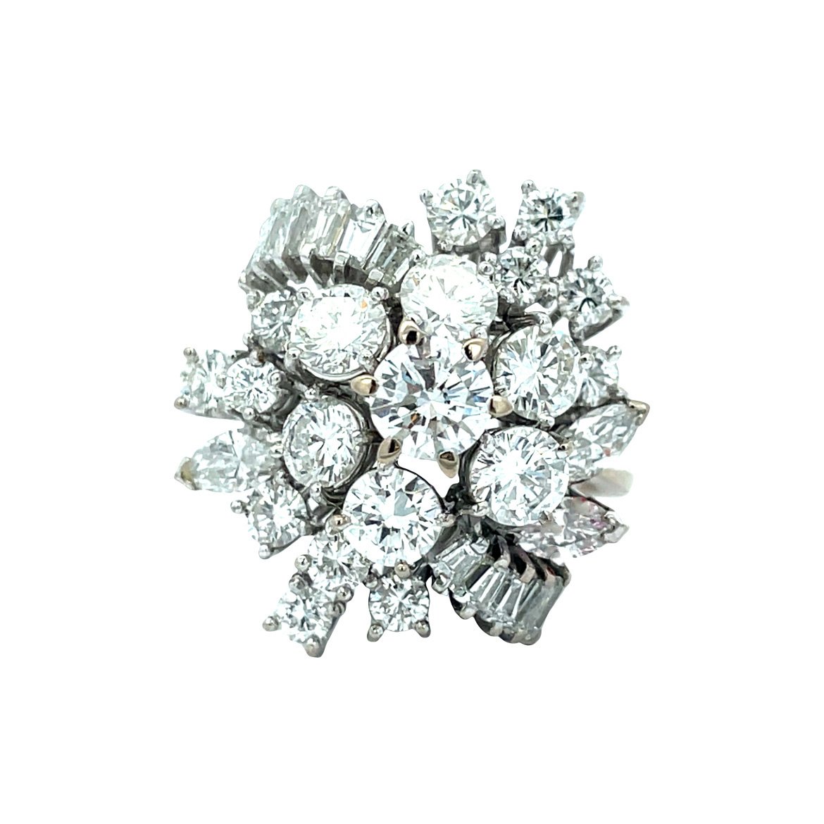 Witgouden vintage ring met diamant 14 krt