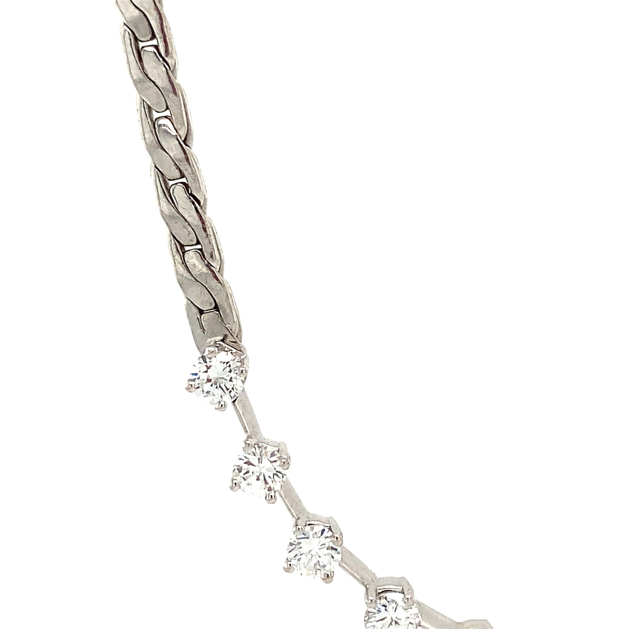 White gold vintage necklace with diamond 18 kt