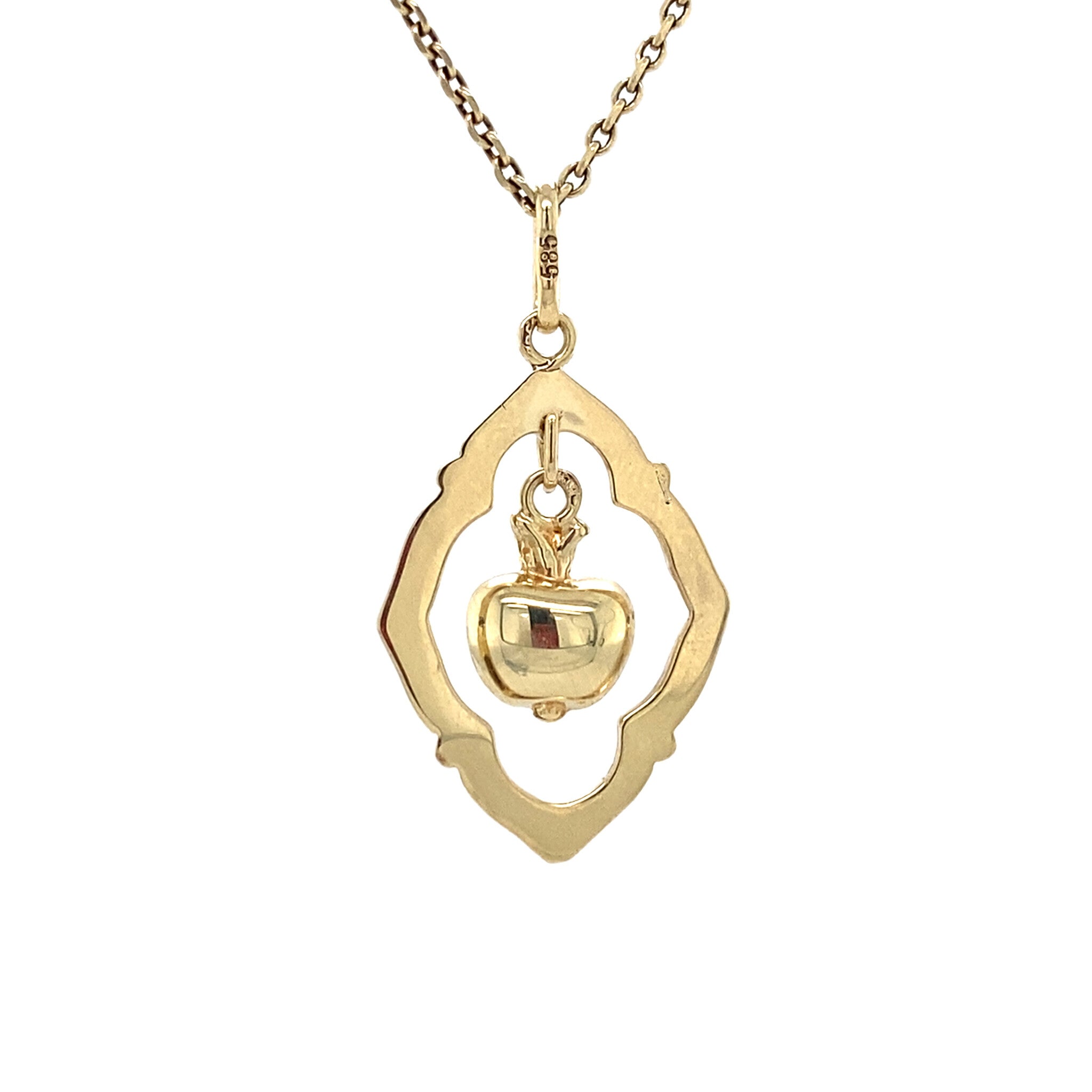 Gouden vintage fantasie hanger 14 krt