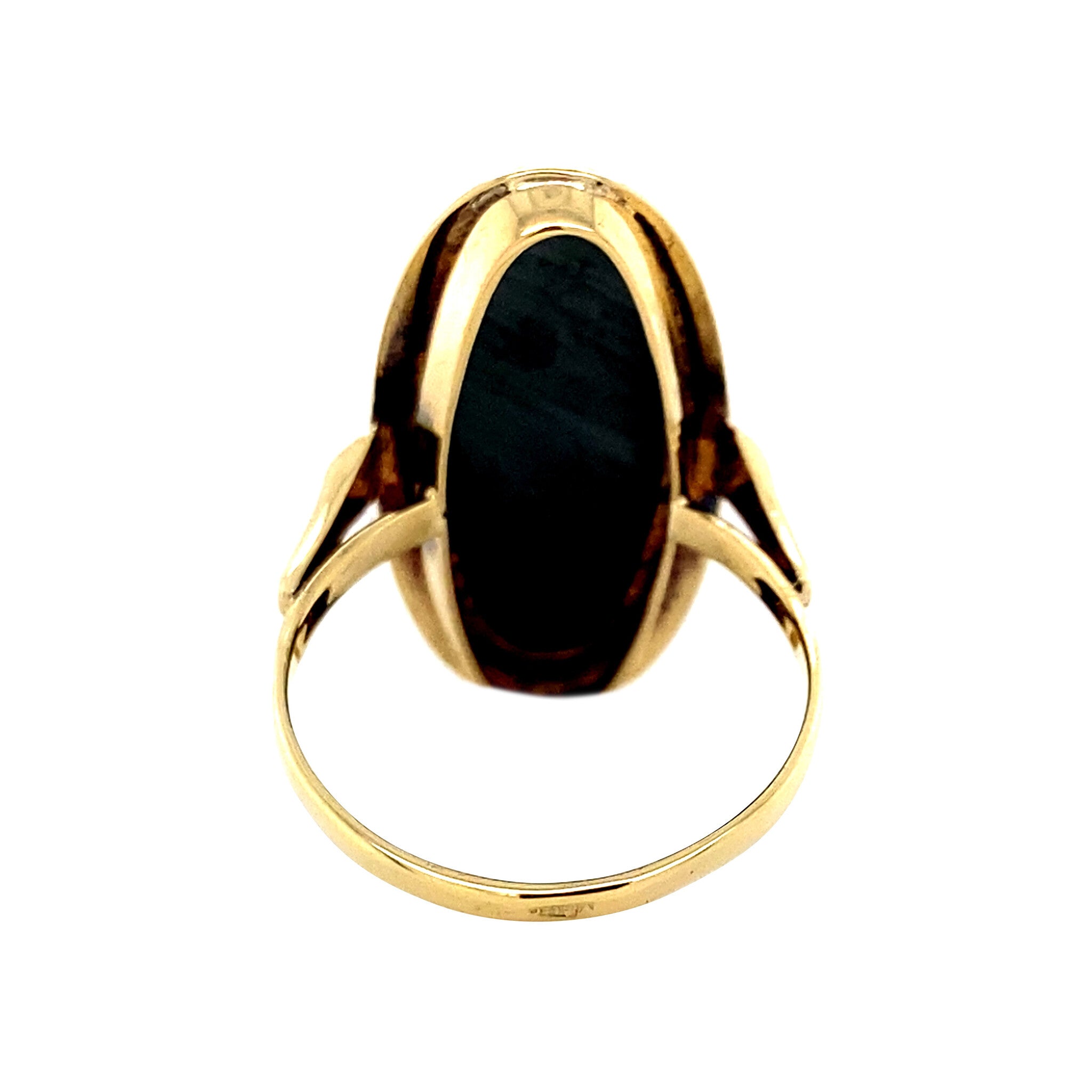 Gouden ring met hematiet 14k krt