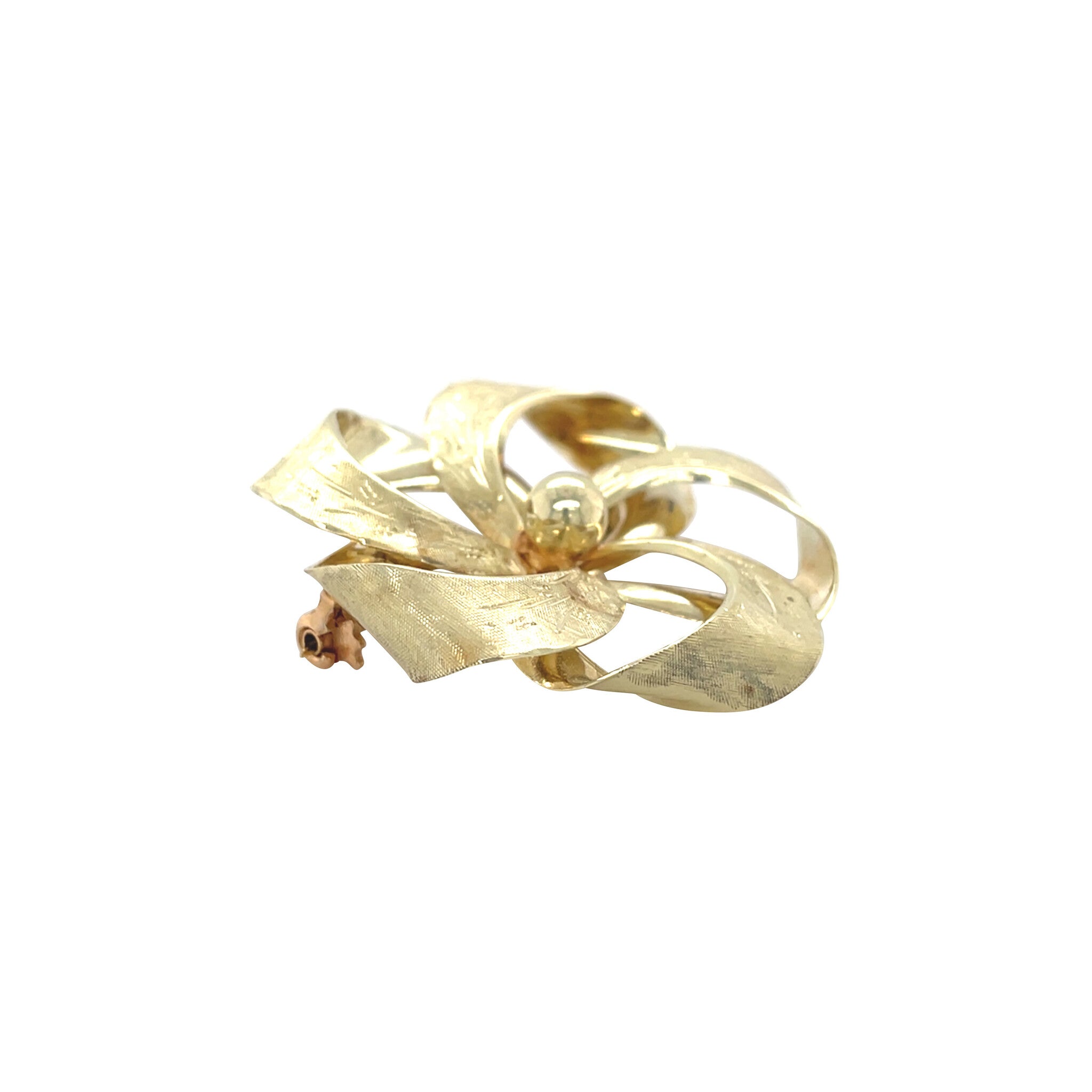 Gold vintage flower brooch 14 kt