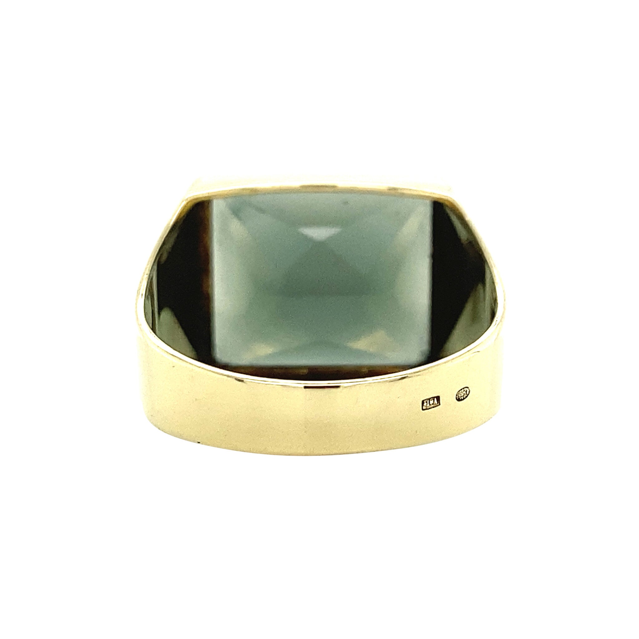 Gold ring with green spinel 14 krt