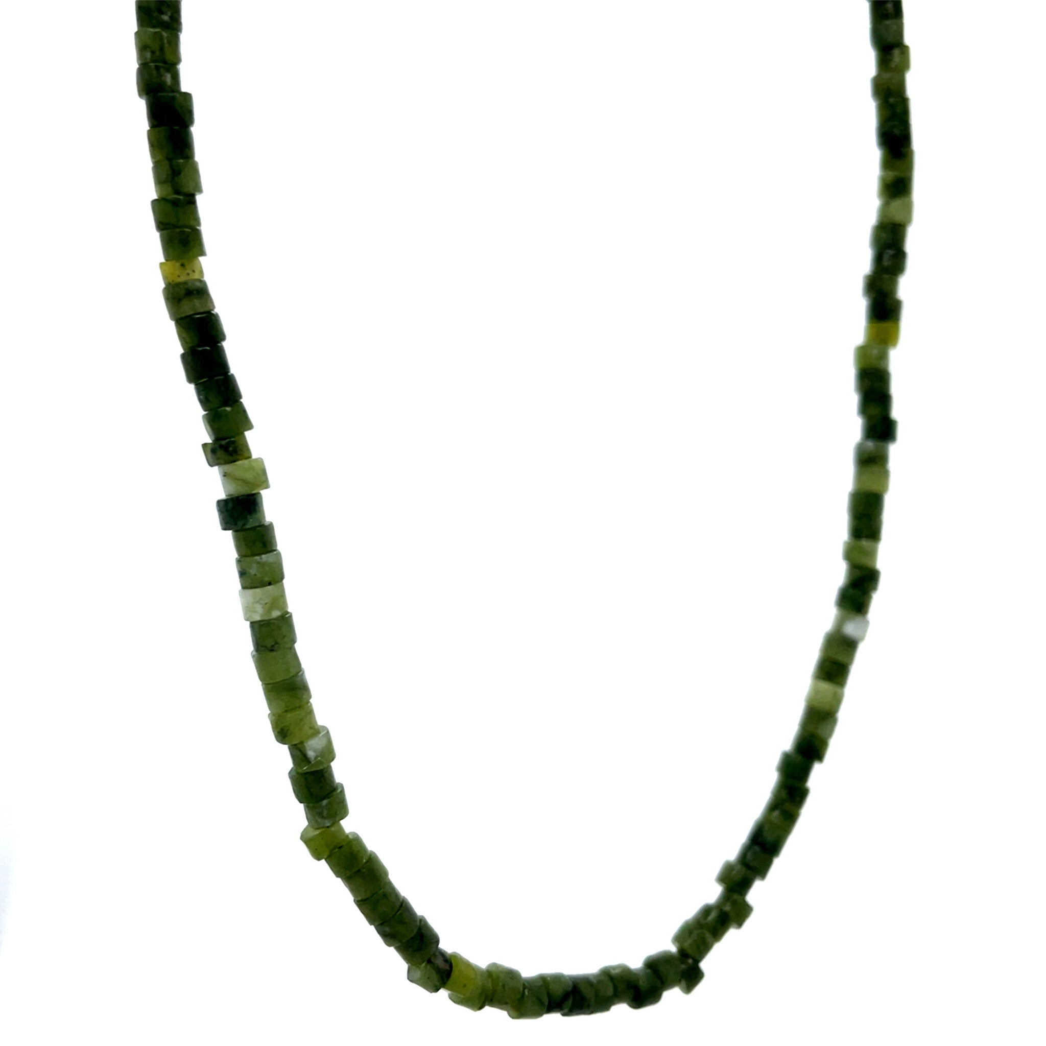Vintage jade necklace with gold clasp 14 kt