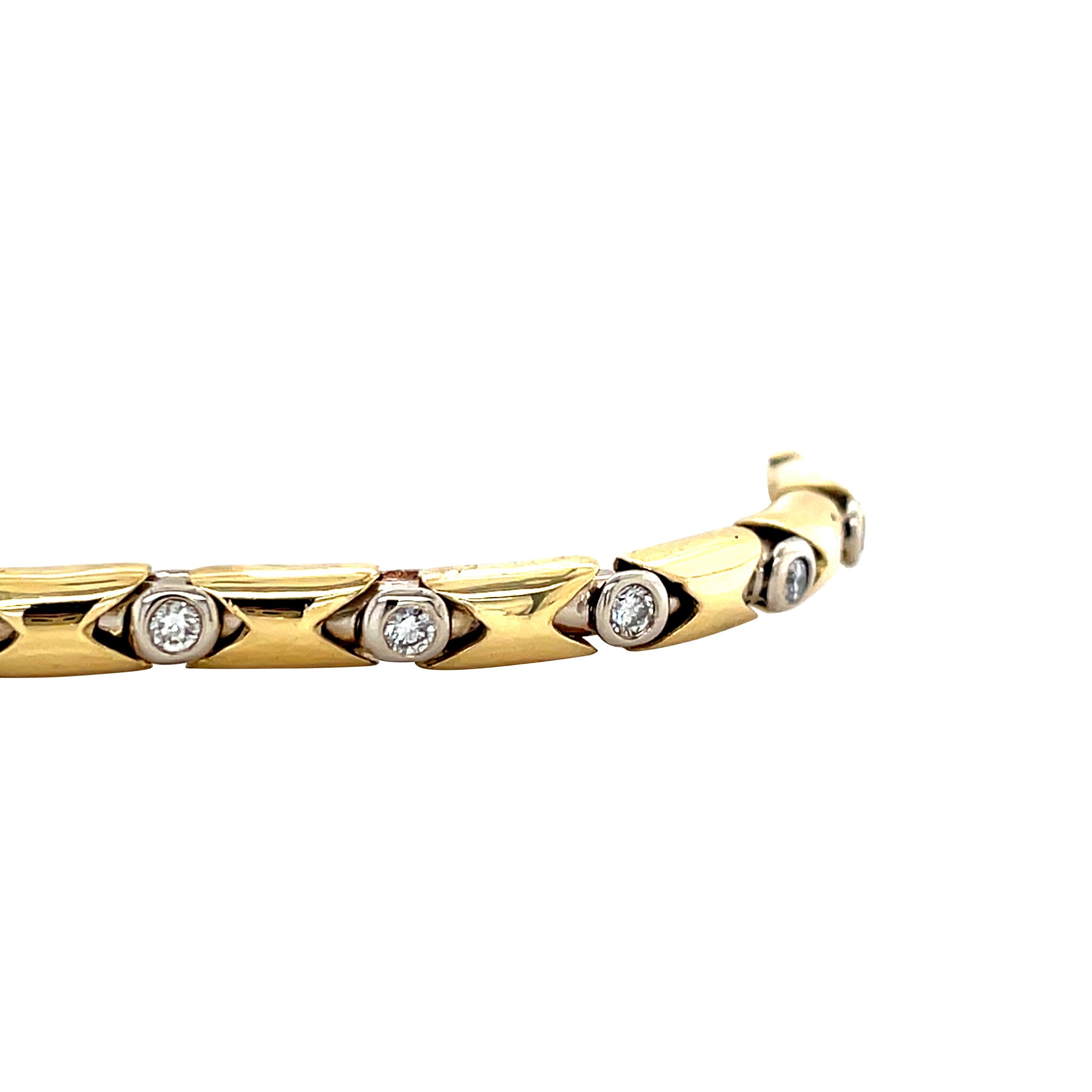 Gouden vintage armband met diamant 18 krt
