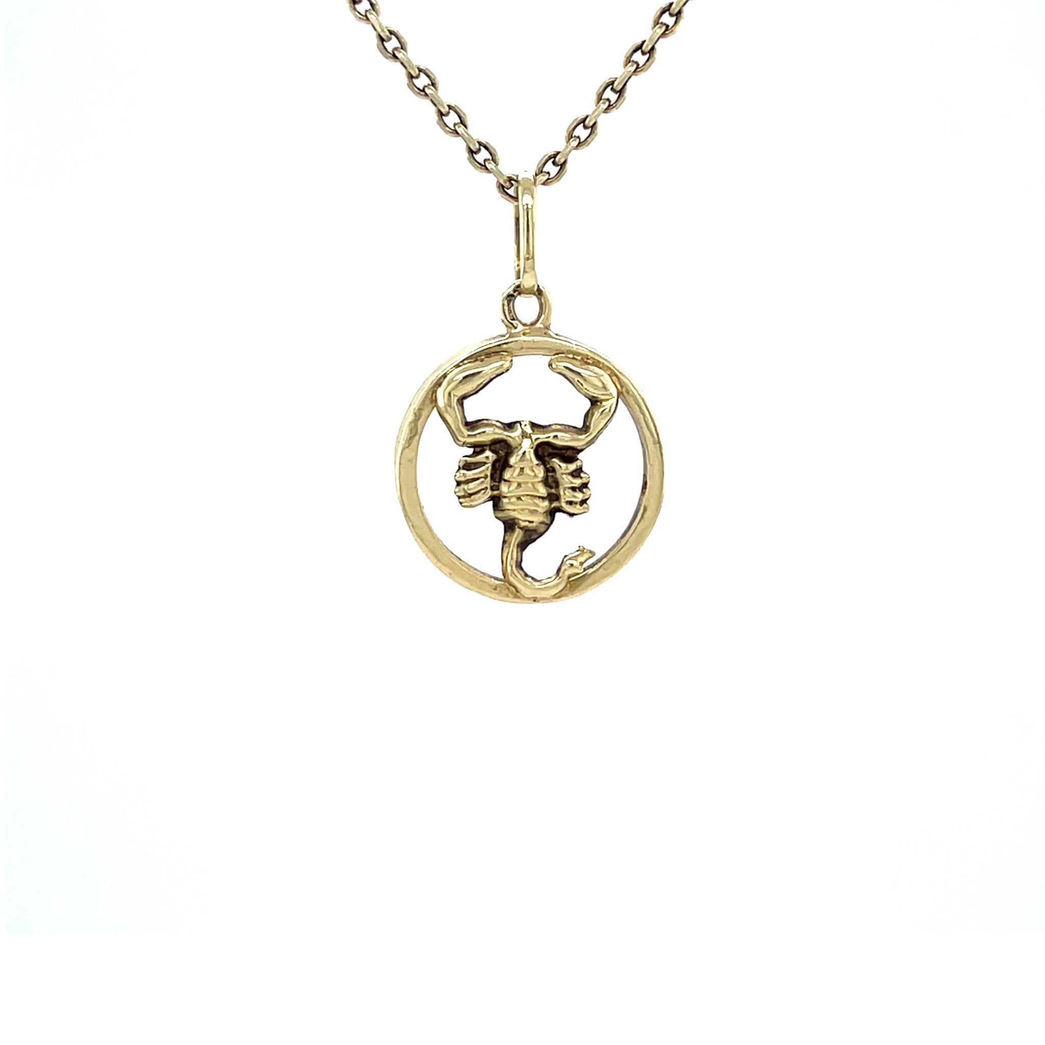Vintage gold scorpion pendant 14 kt