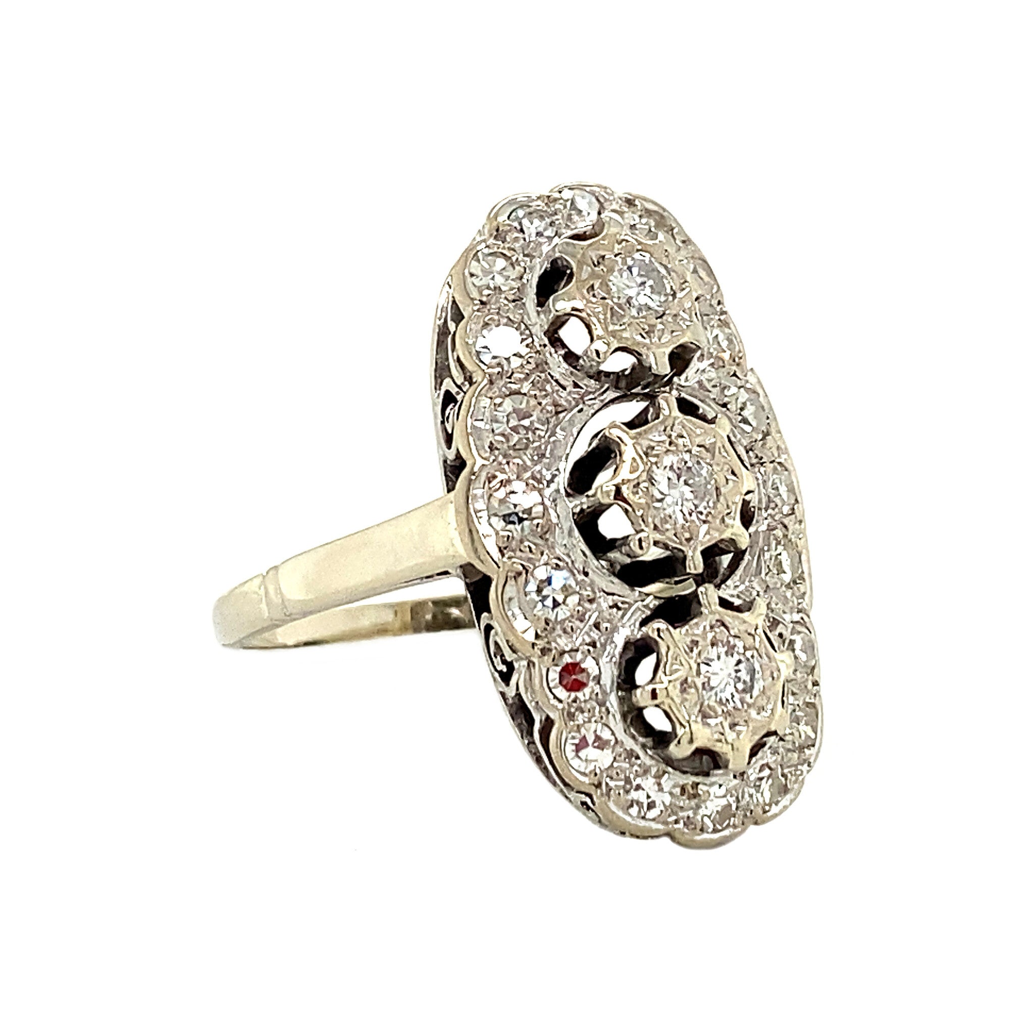 Witgouden prinsessenring met diamant 14 krt