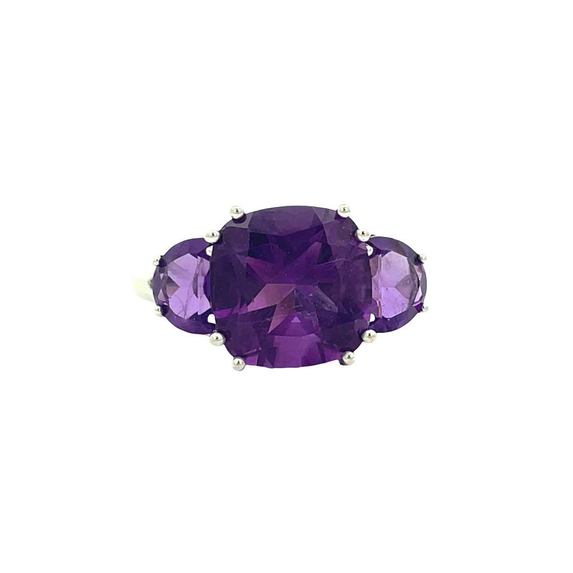 Witgouden vintage ring met amethist 14 kt