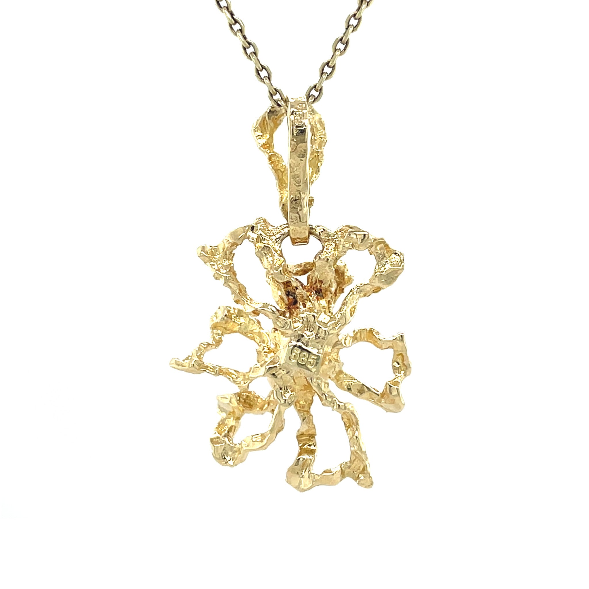 Gouden vintage hanger met parel 14 krt