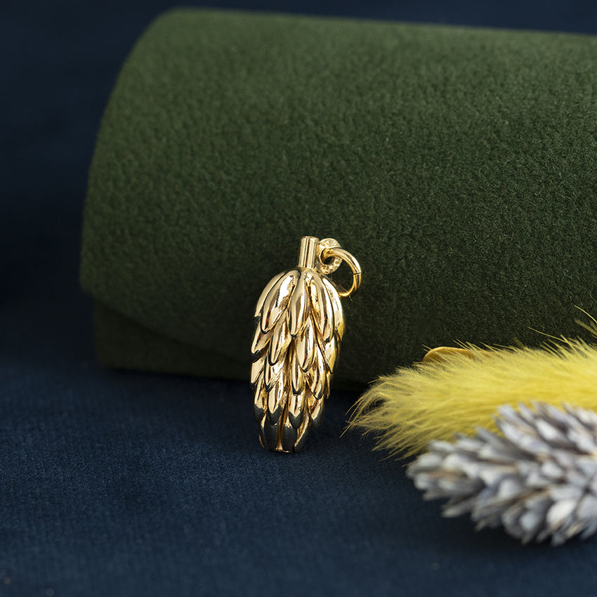 Gouden vintage bananentros hanger 18 krt