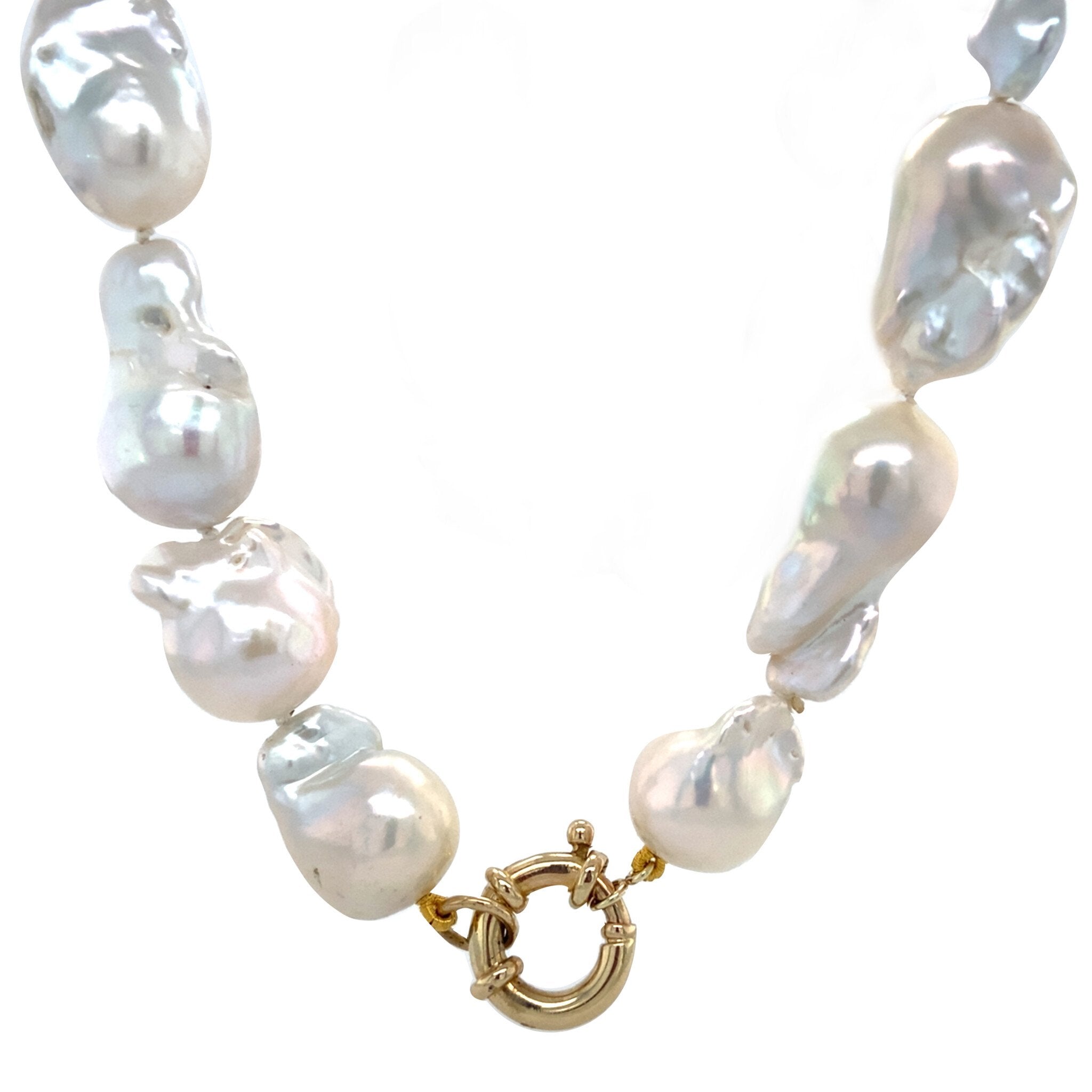 Vintage parel collier met gouden sluiting 14 krt