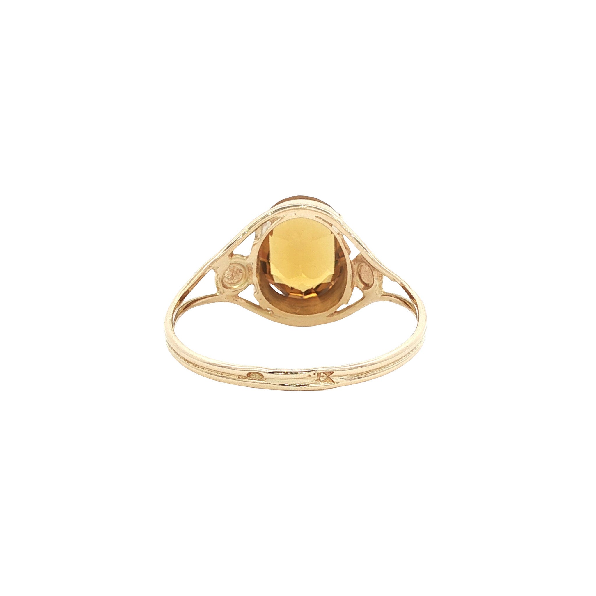 Gouden vintage ring met kleursteen 14 kt
