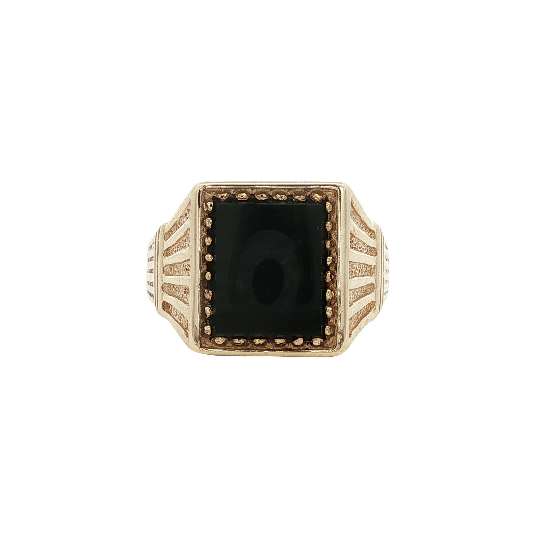 Vintage zegelring met onyx 9 kt