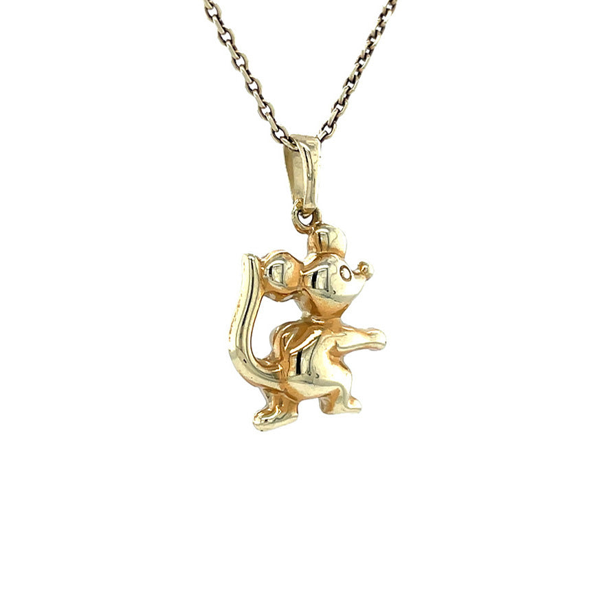 Golden mouse pendant 14 kt