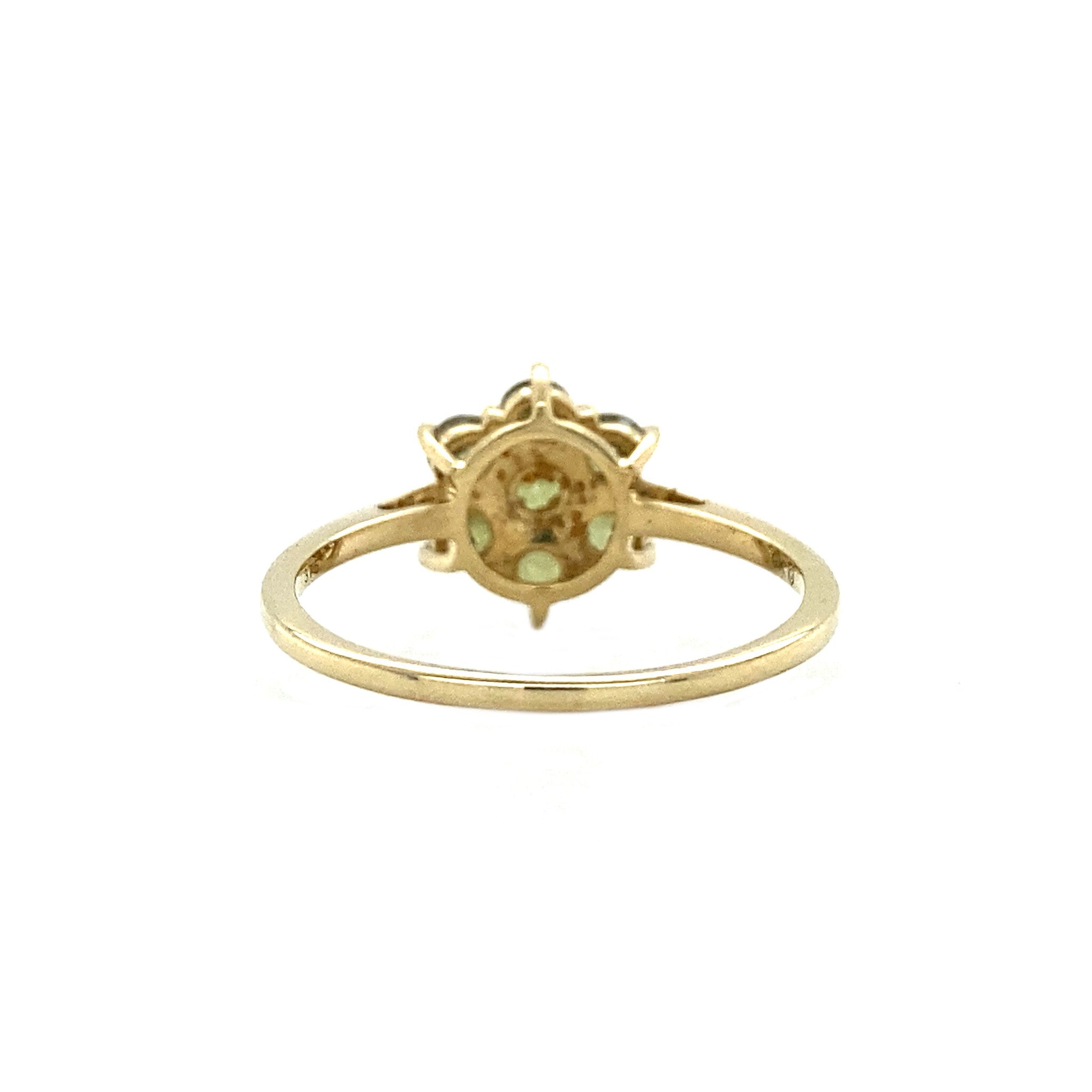 Entourage ring met peridot 9 krt