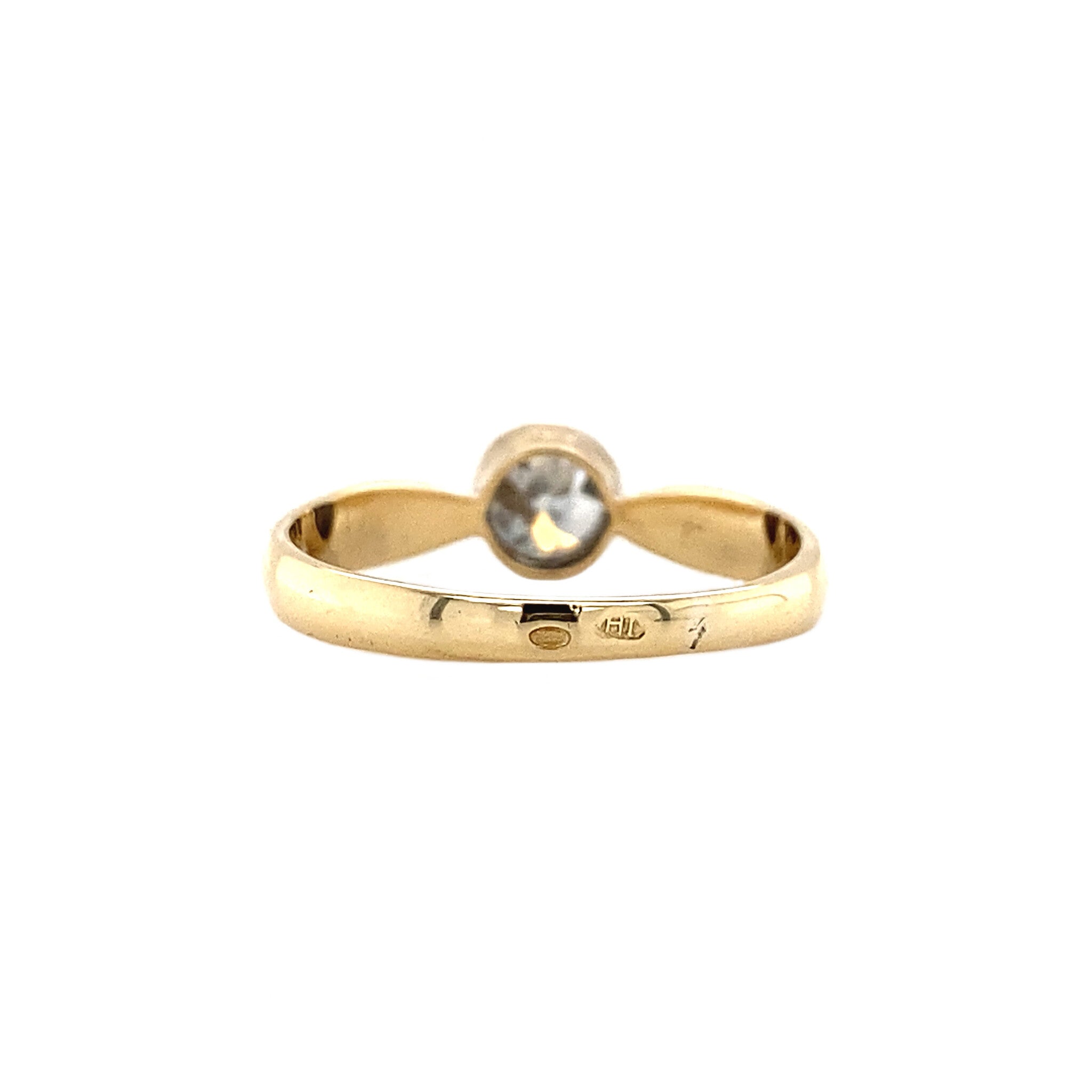 Gold ring with diamond 14 kt
