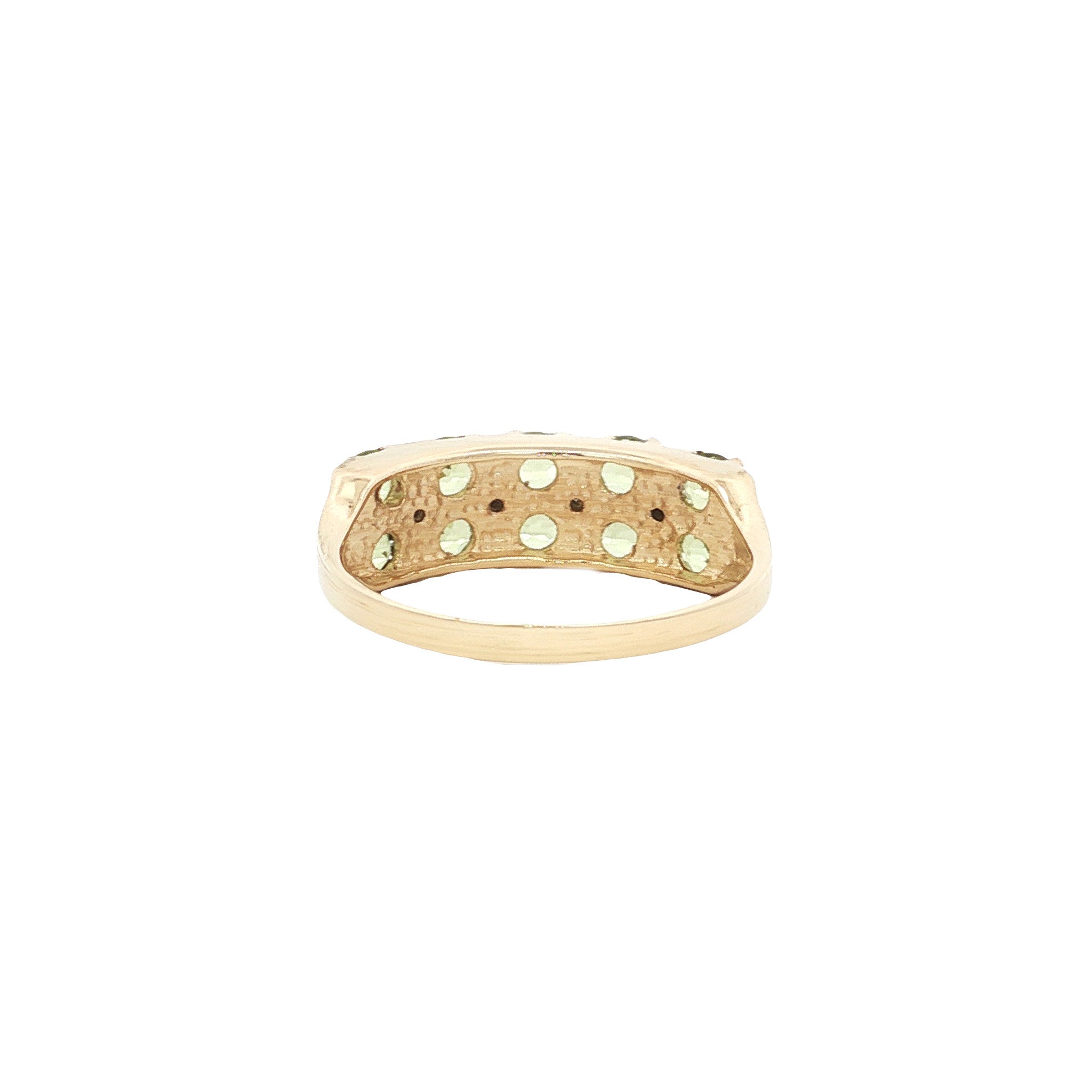 Ring met peridoot en diamant 9 kt