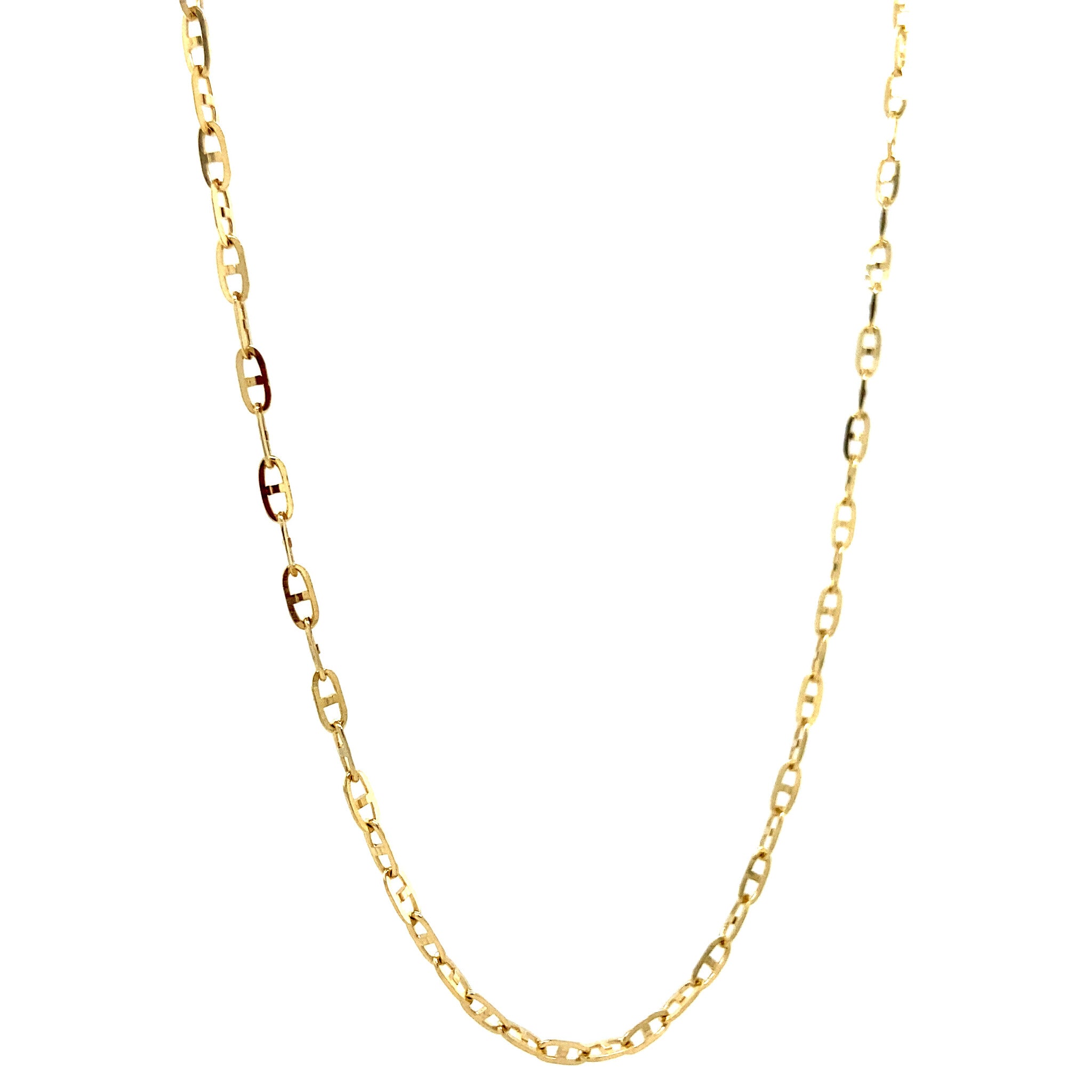 14 kt gold fancy long necklace
