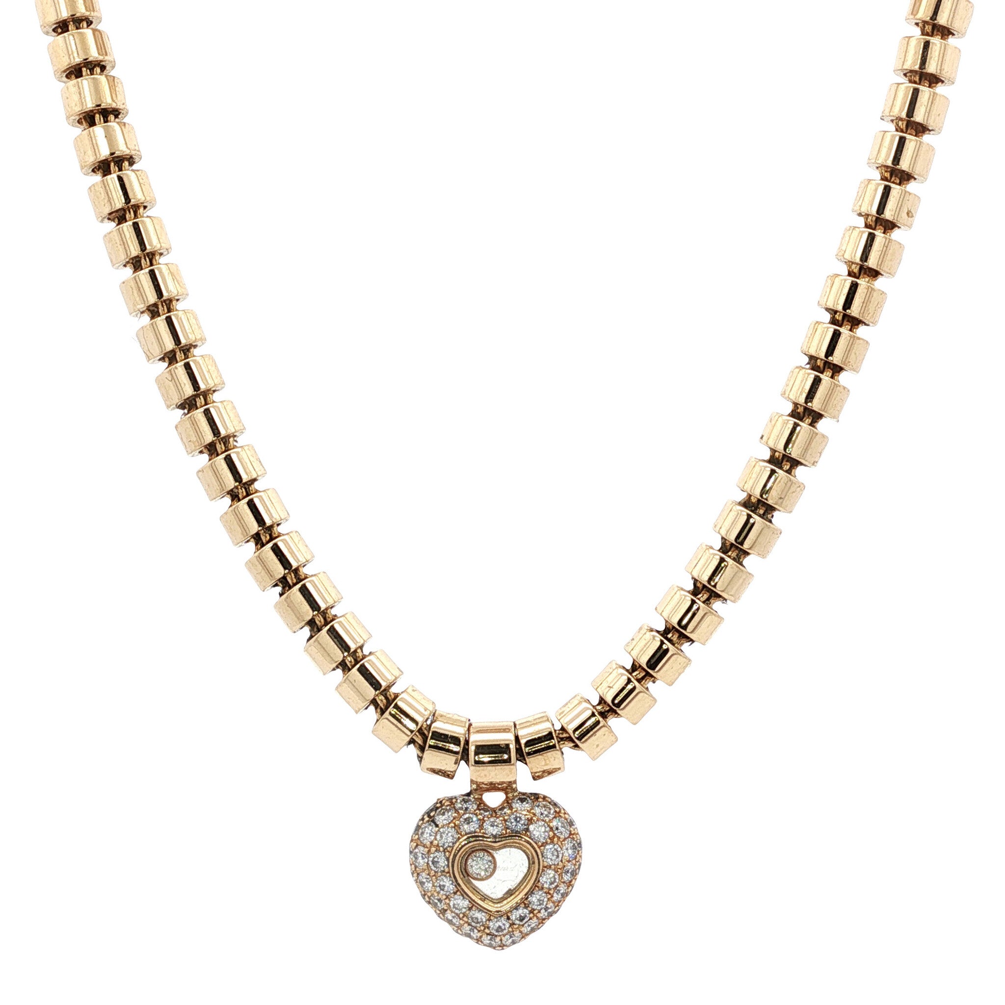 Gouden vintage Chopard Happy Diamonds collier 18 kt