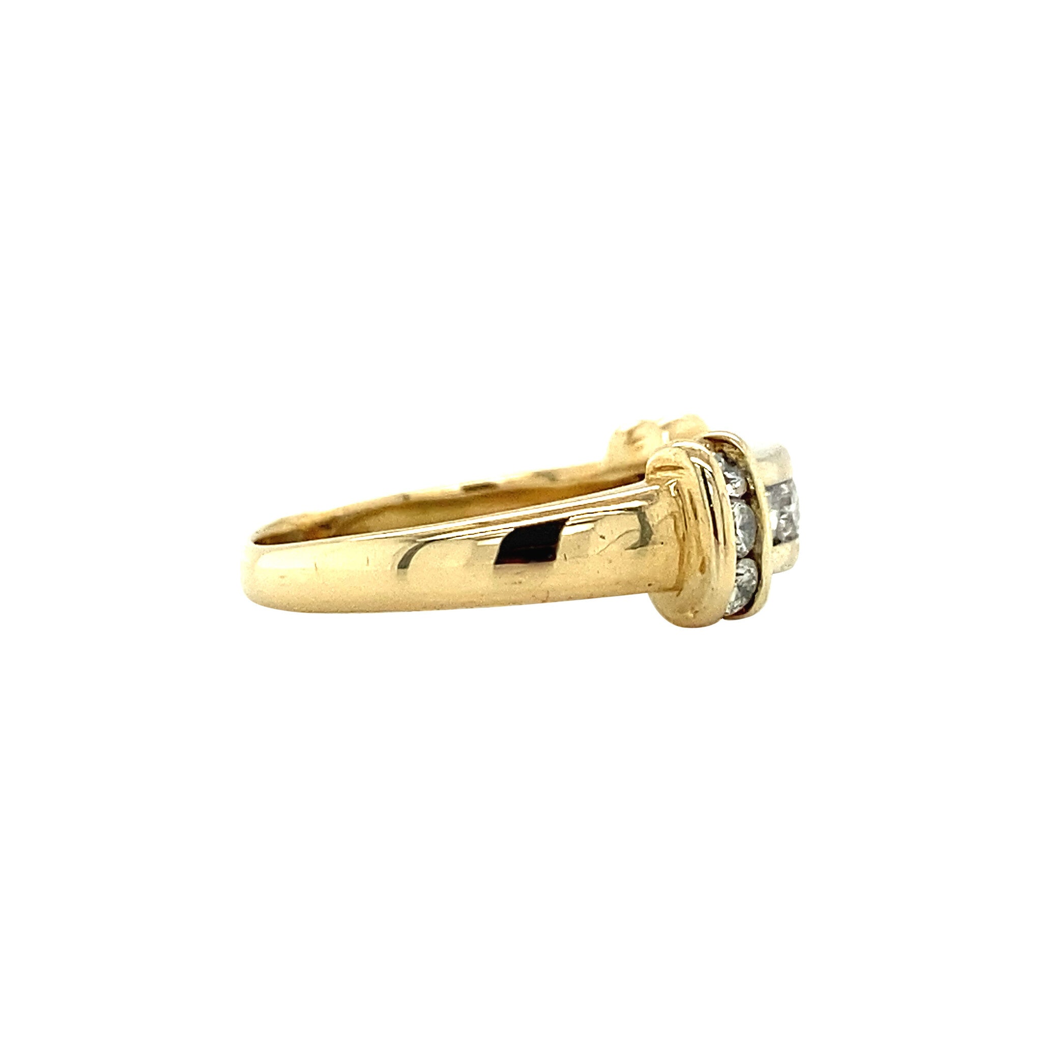 Bicolour gold ring with diamonds 18 krt
