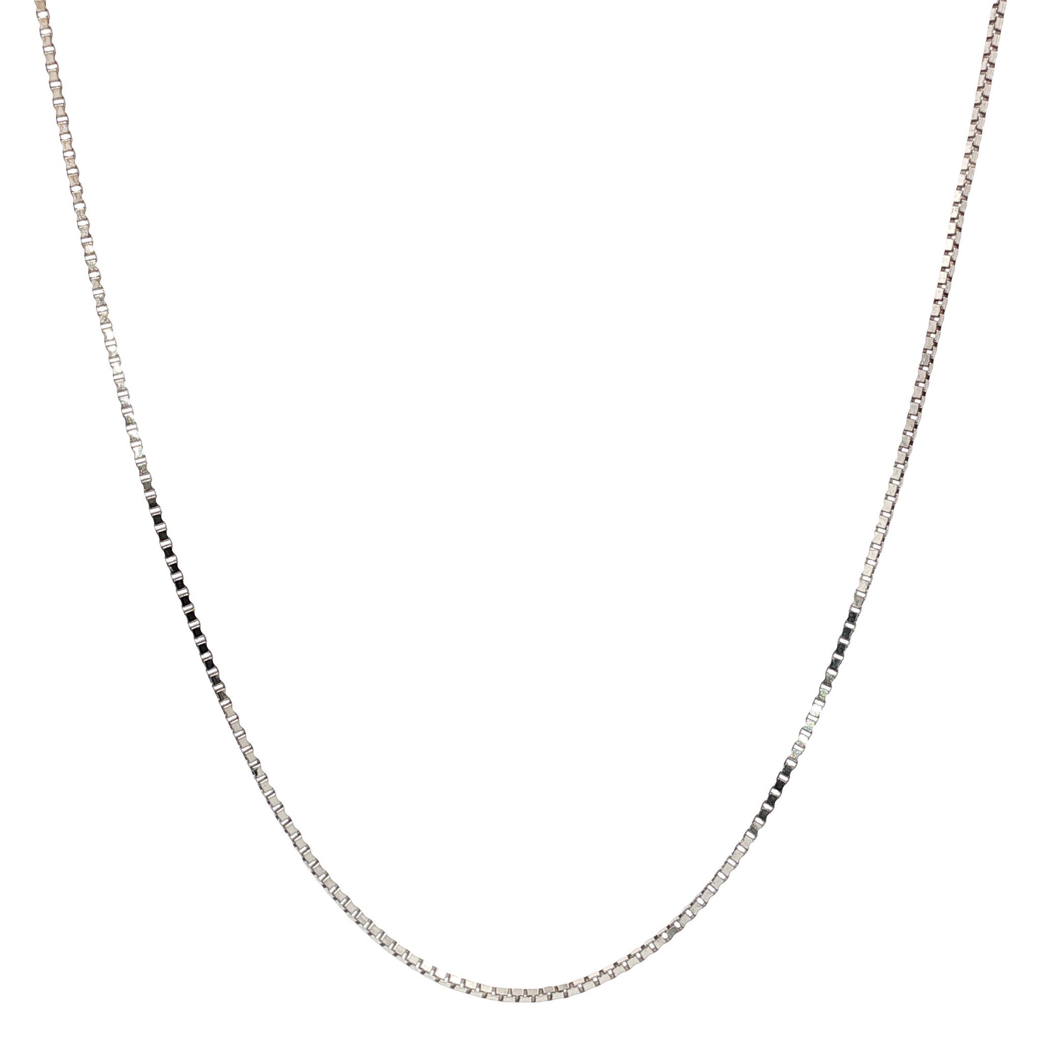 White gold vintage Venetian length necklace 14 kt
