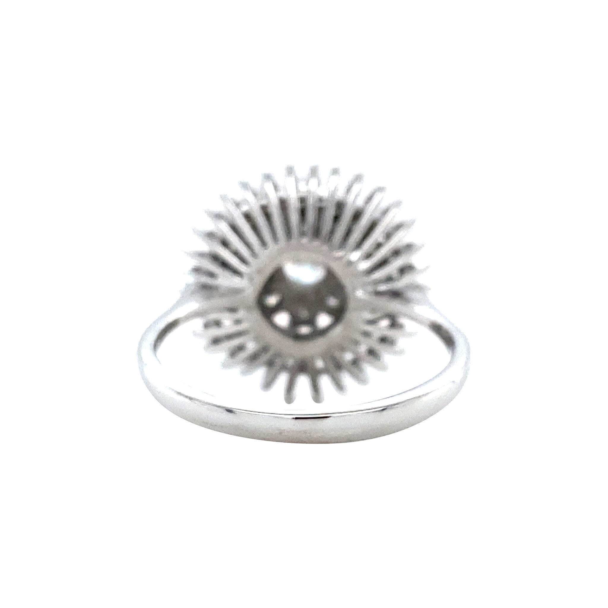 Witgouden vintage dubbele entourage ring met diamant 18 krt