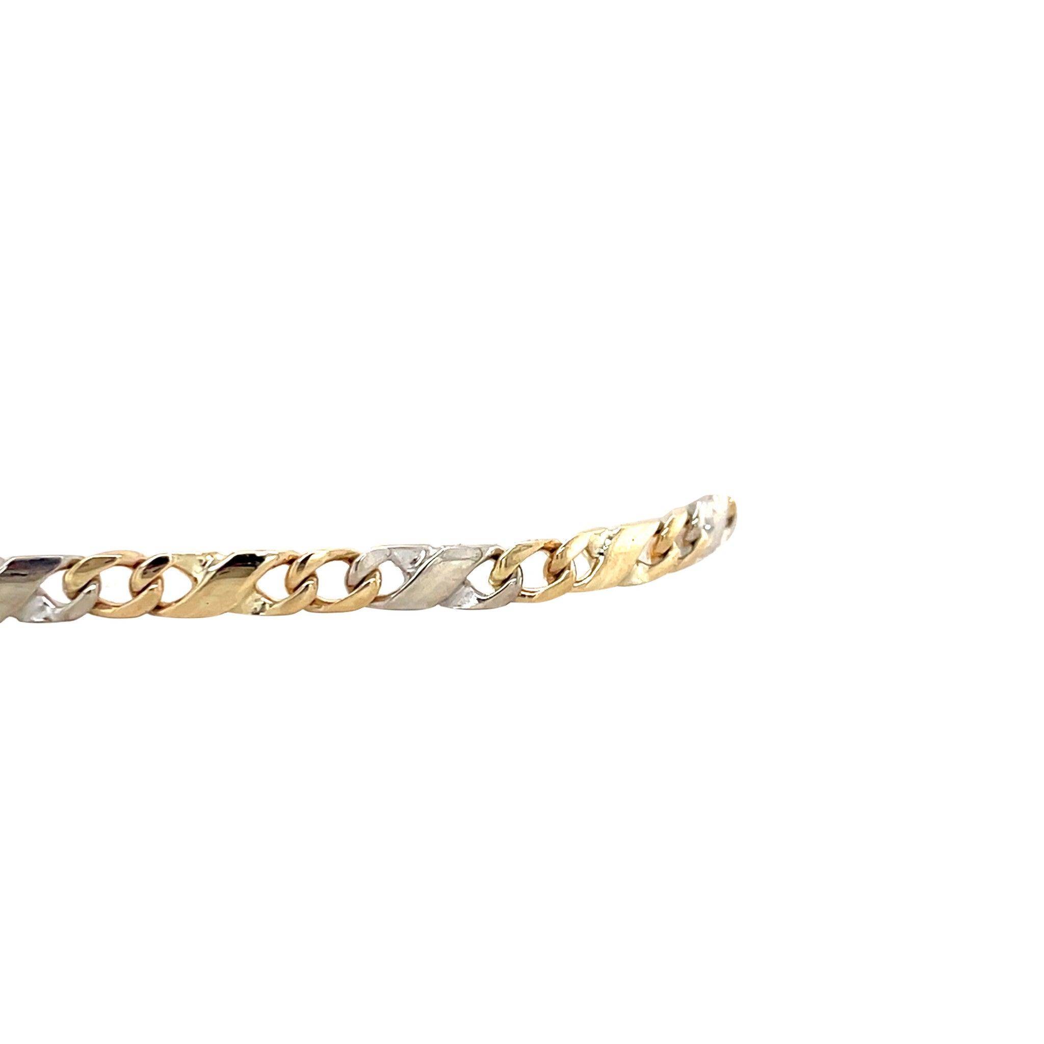 Bicolour vintage gold fantasy bracelet 14 kt