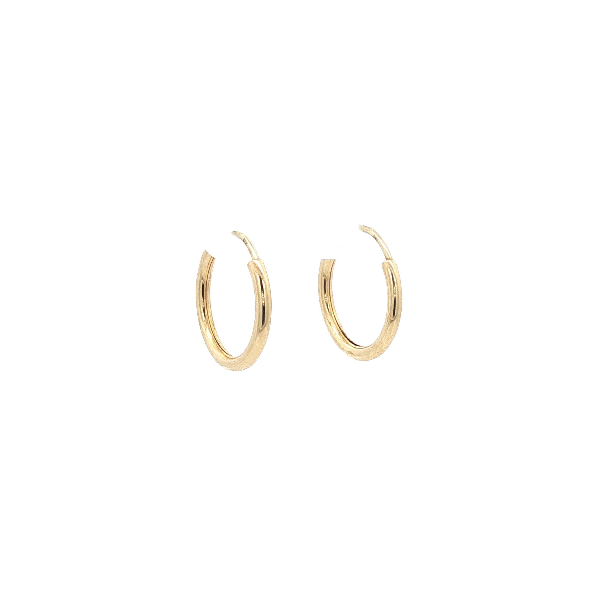 Golden vintage smooth earrings 14 kt
