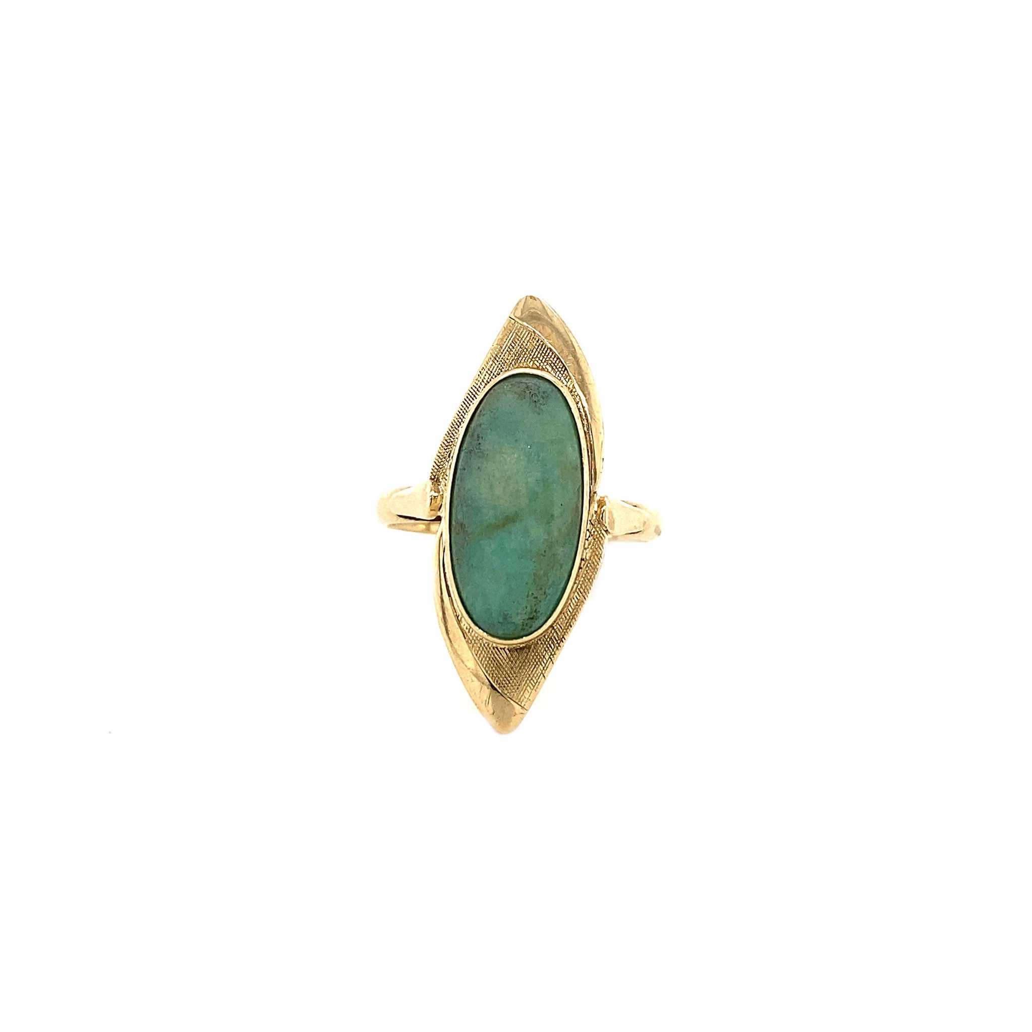 14 kt gold ring with turquoise